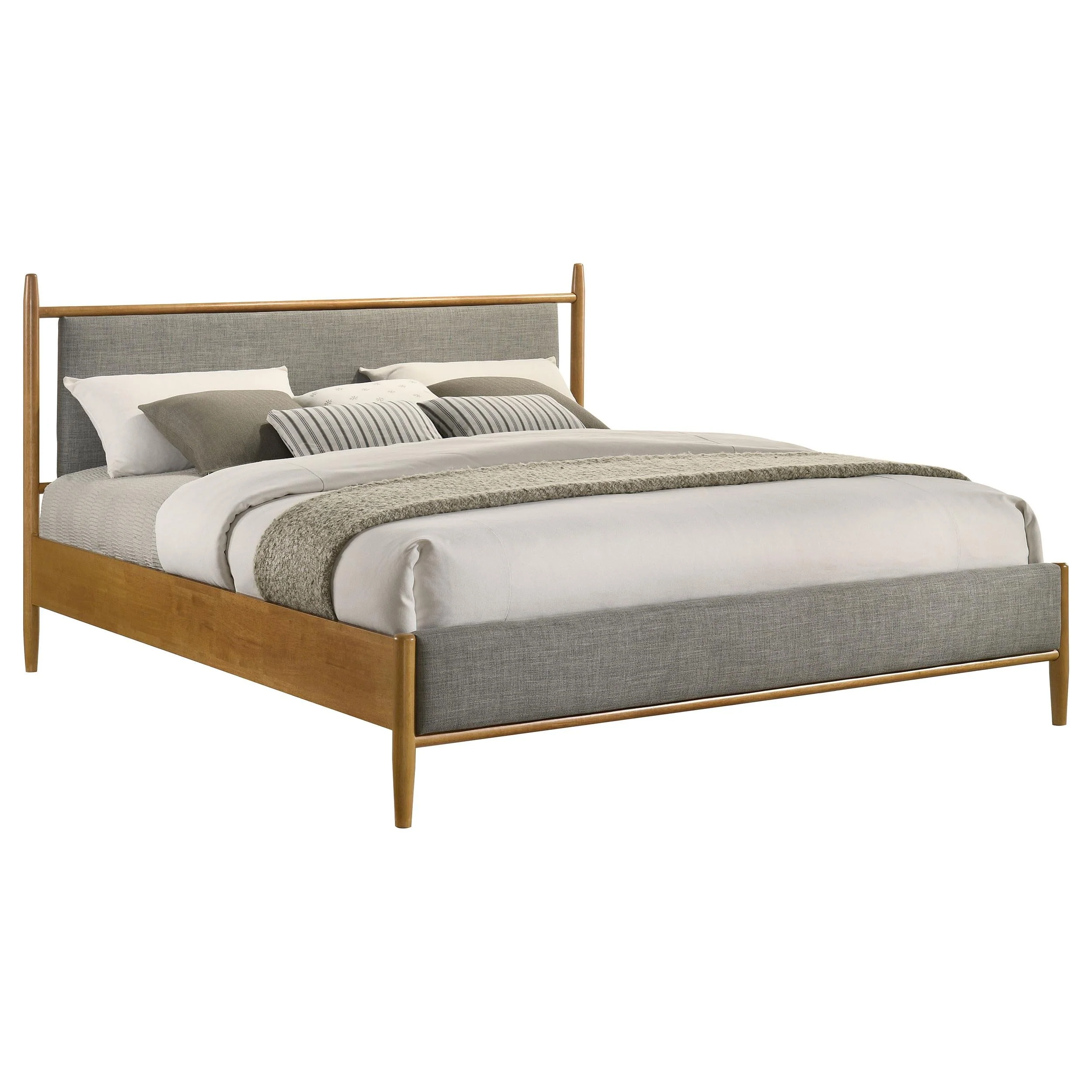 Mason Light Brown 46-inch Eastern King Panel Platform Bed - Image 2