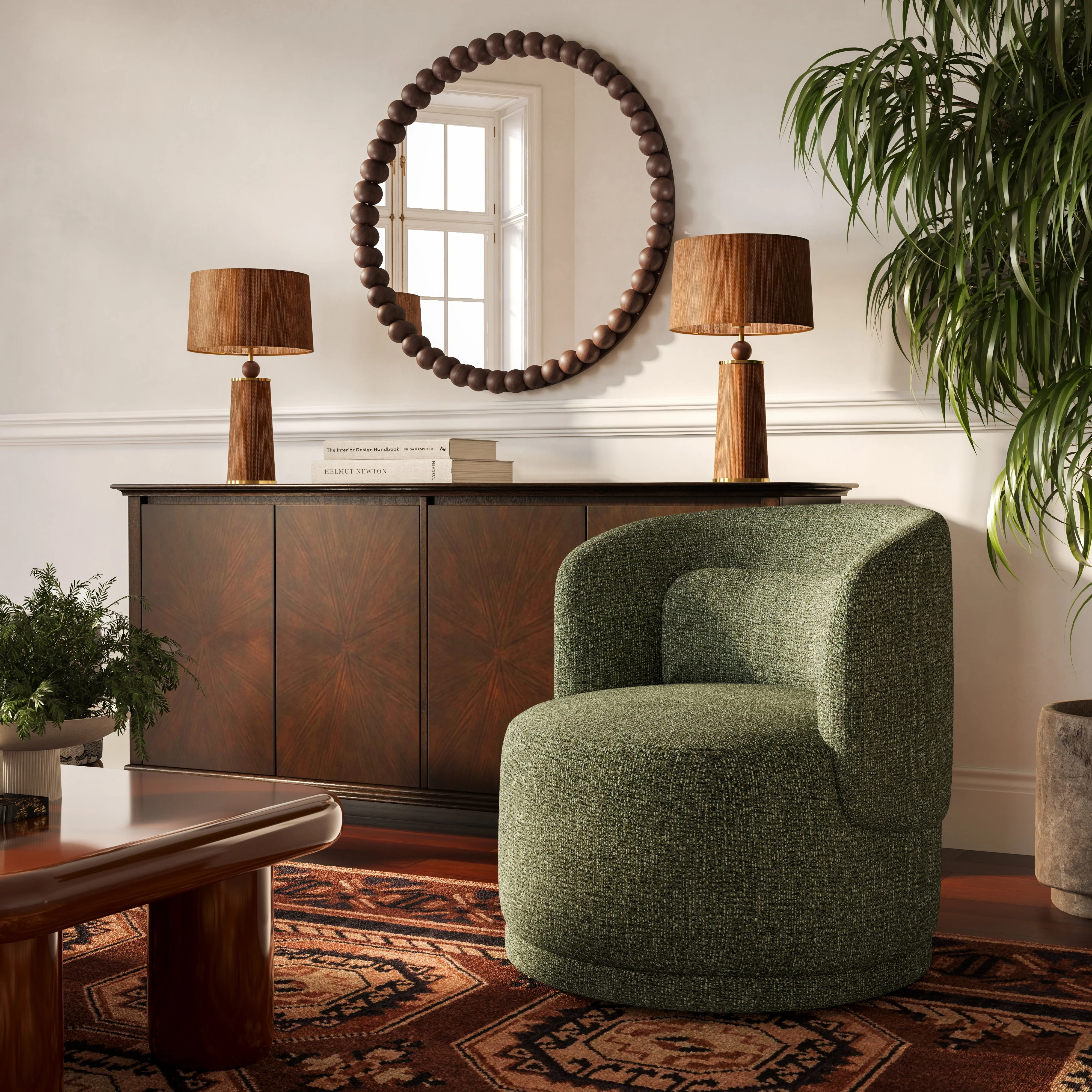 Massa Textured Fabric Swivel Accent Chair - Image 10