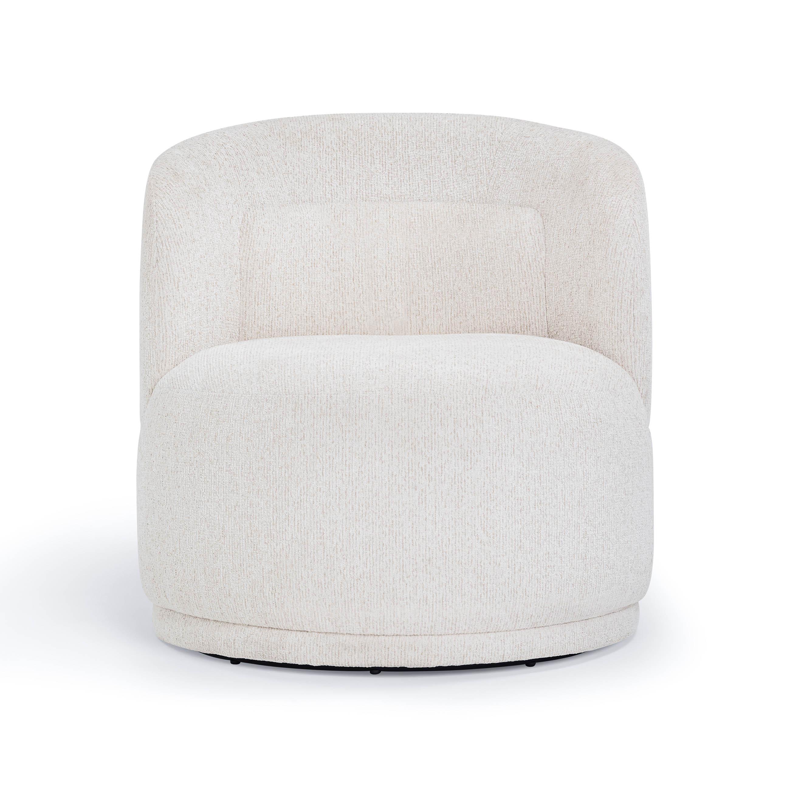 Massa Textured Fabric Swivel Accent Chair - Image 3
