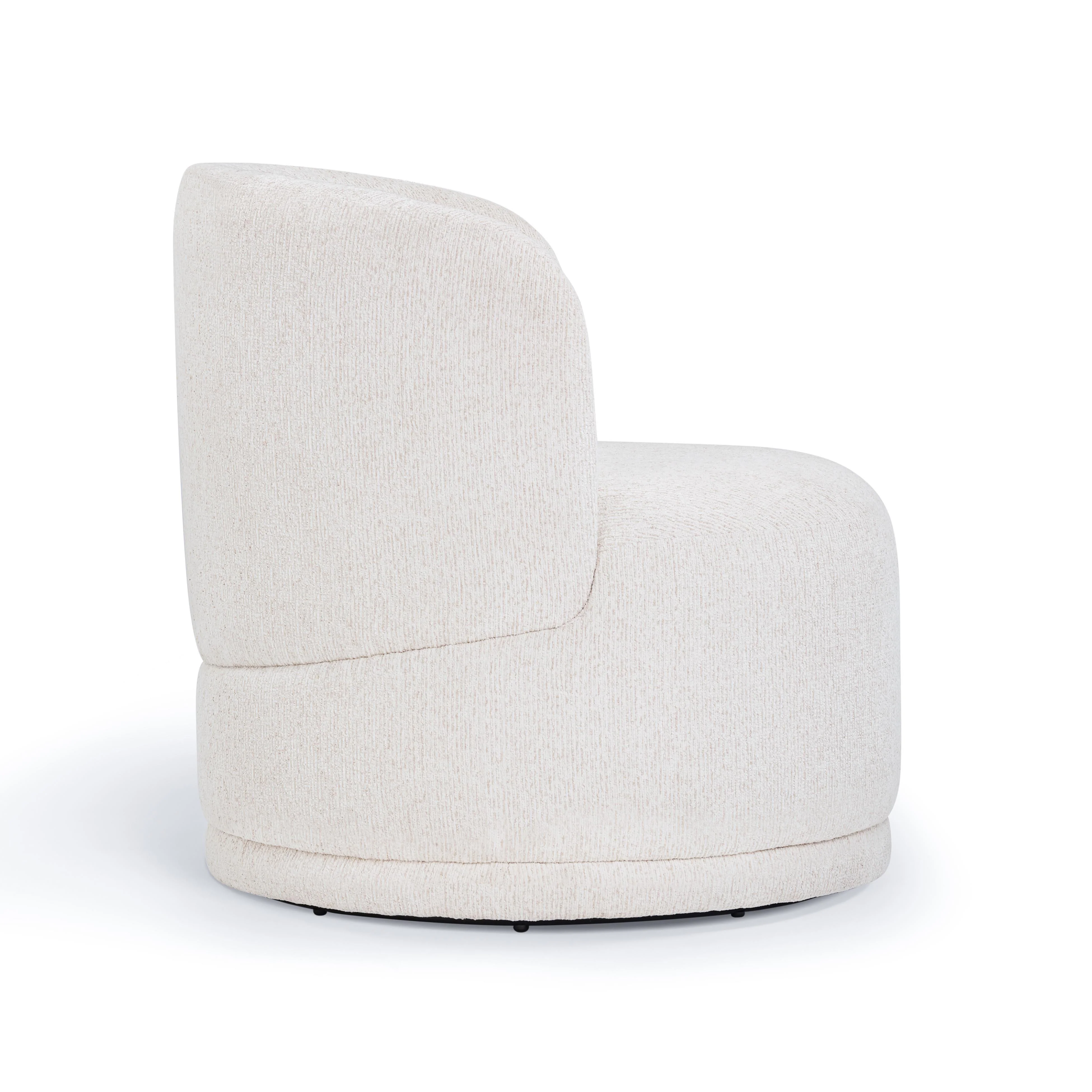 Massa Textured Fabric Swivel Accent Chair - Image 5