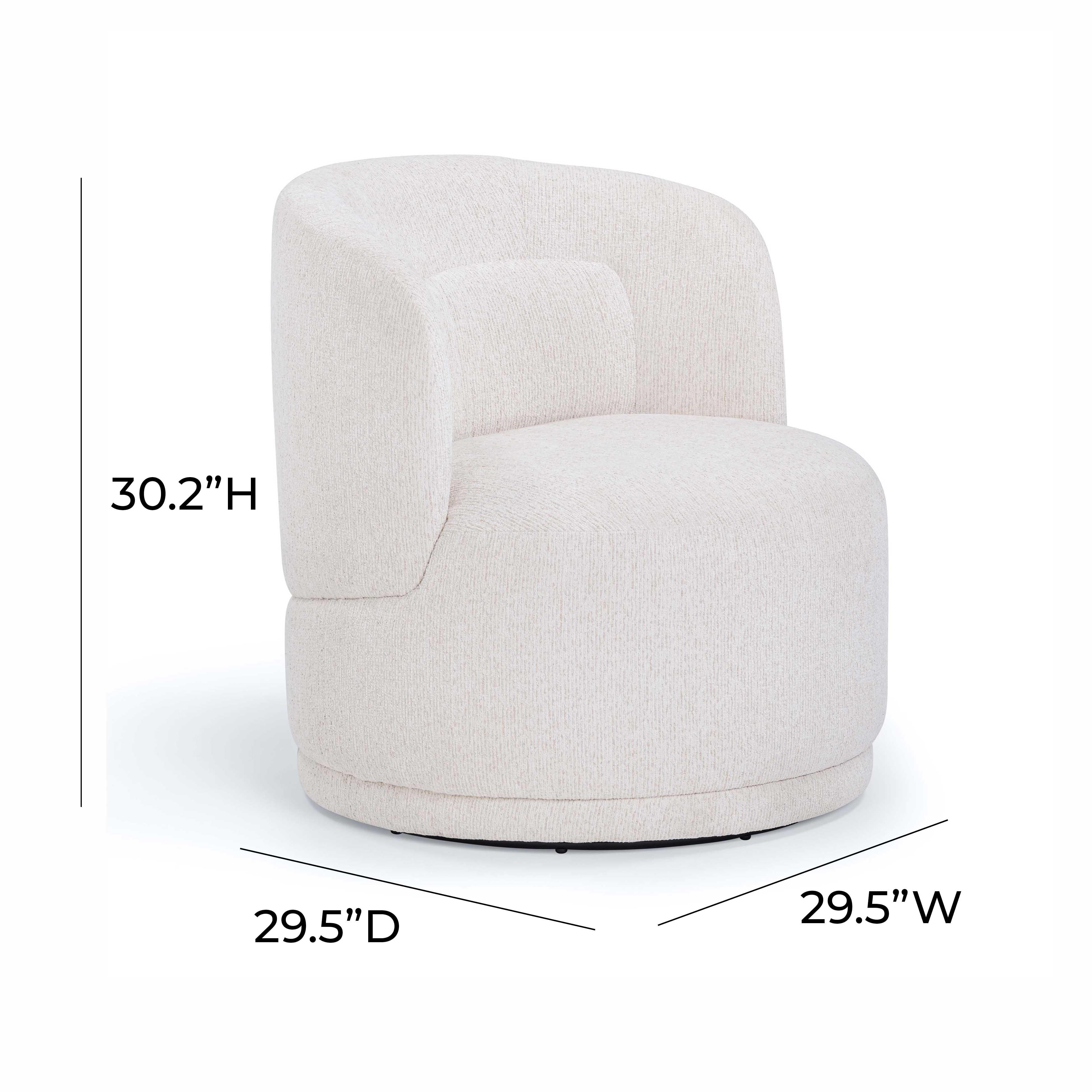 Massa Textured Fabric Swivel Accent Chair - Image 8