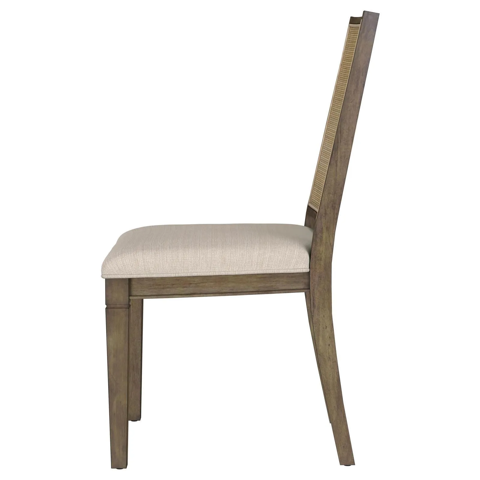 Matisse Woven Rattan Back Dining Side Chair with Upholstered Seat Brown - Image 4