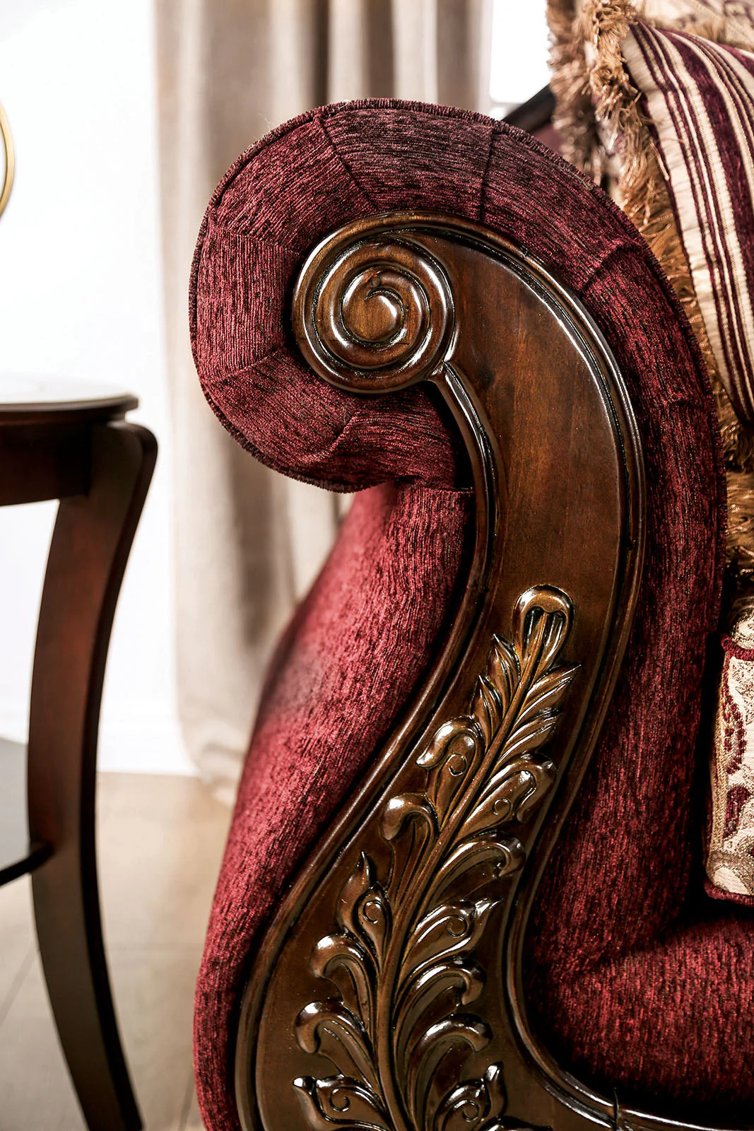 Matteo Burgundy/Brown Sofa & Loveseat - Image 9
