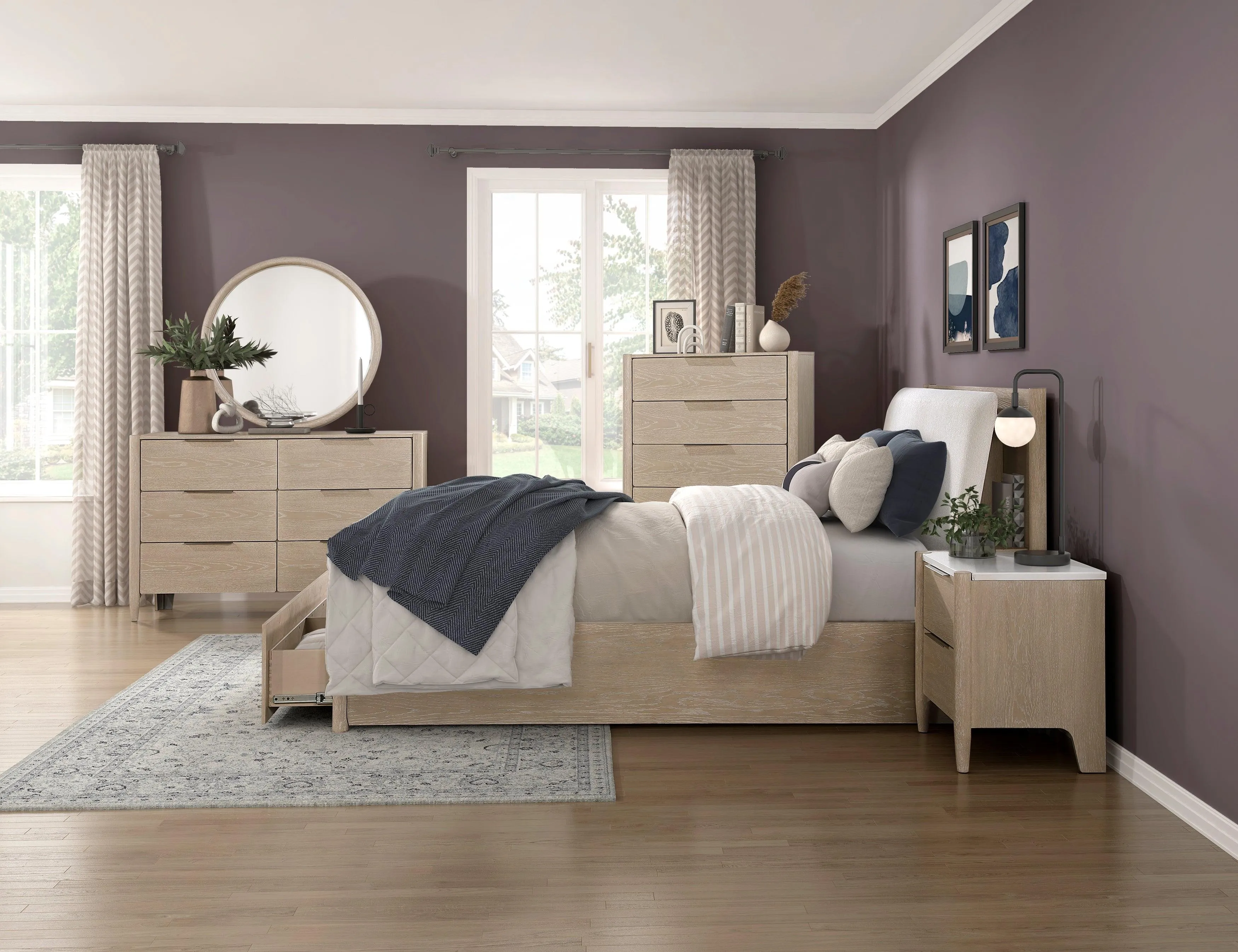 Matteo Light Oak Mirror - Image 3