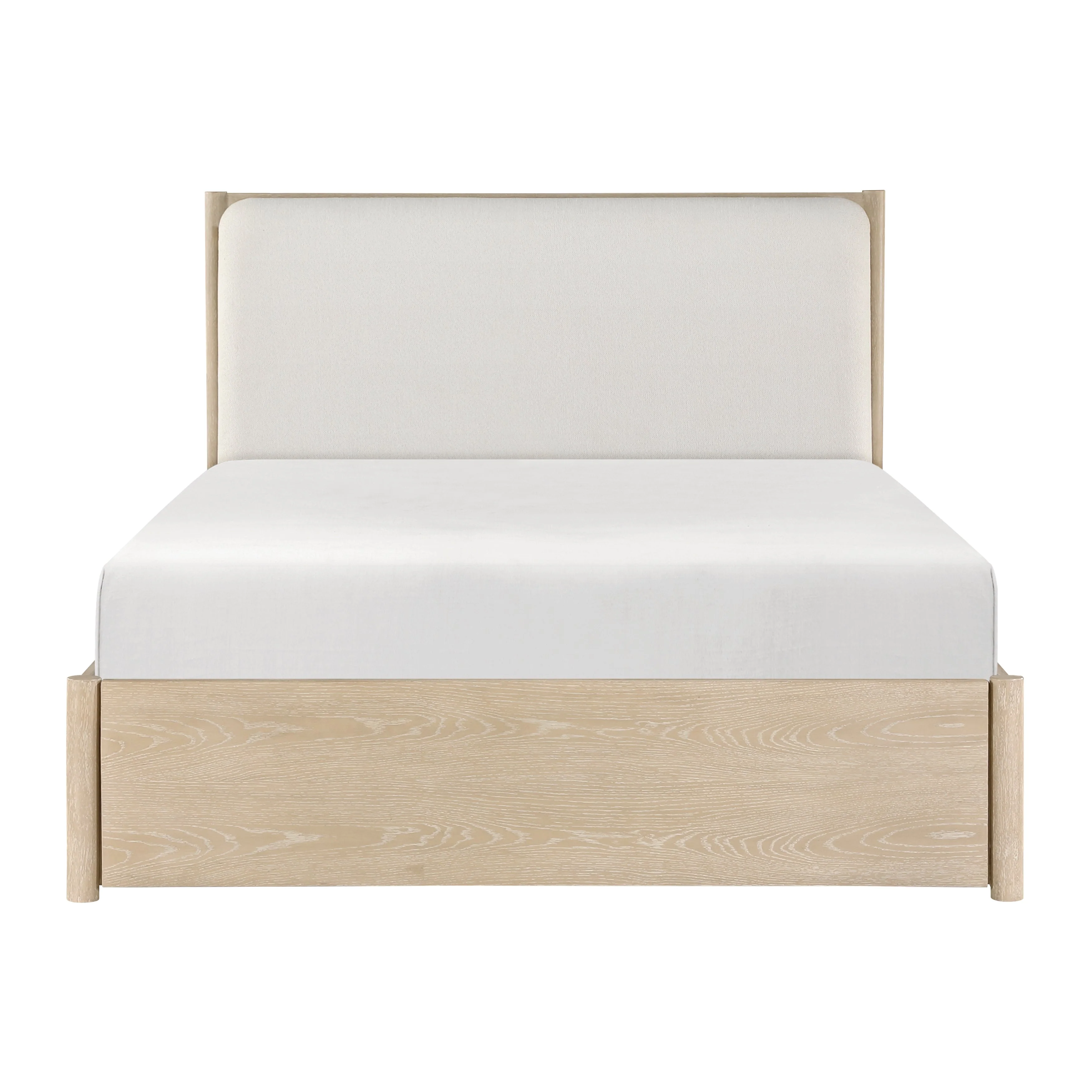 Matteo Light Oak Queen Platform Bed with Footboard Storage - Image 3