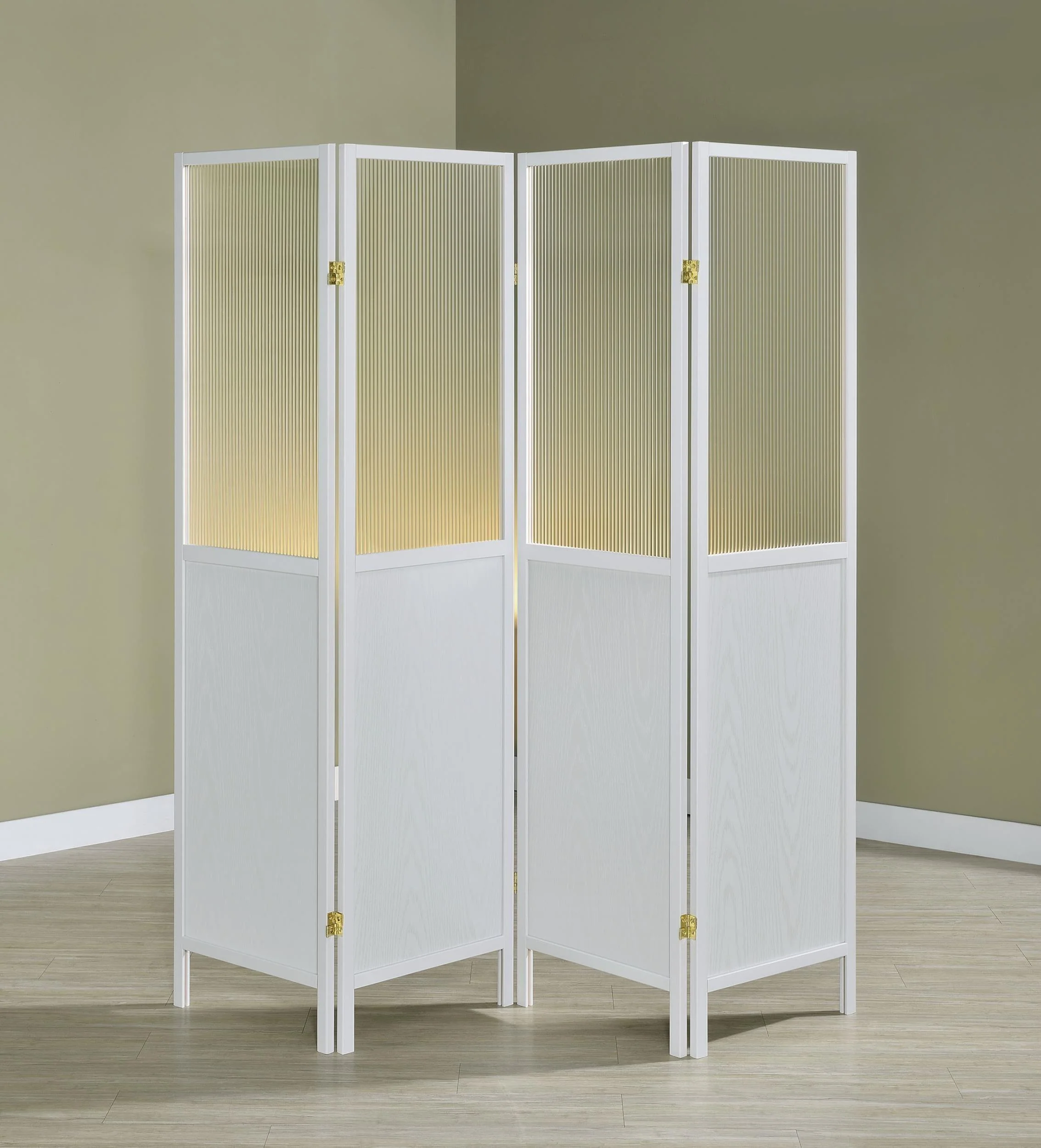 Mattison White 4-Panel Room Divider Folding Shoji Screen