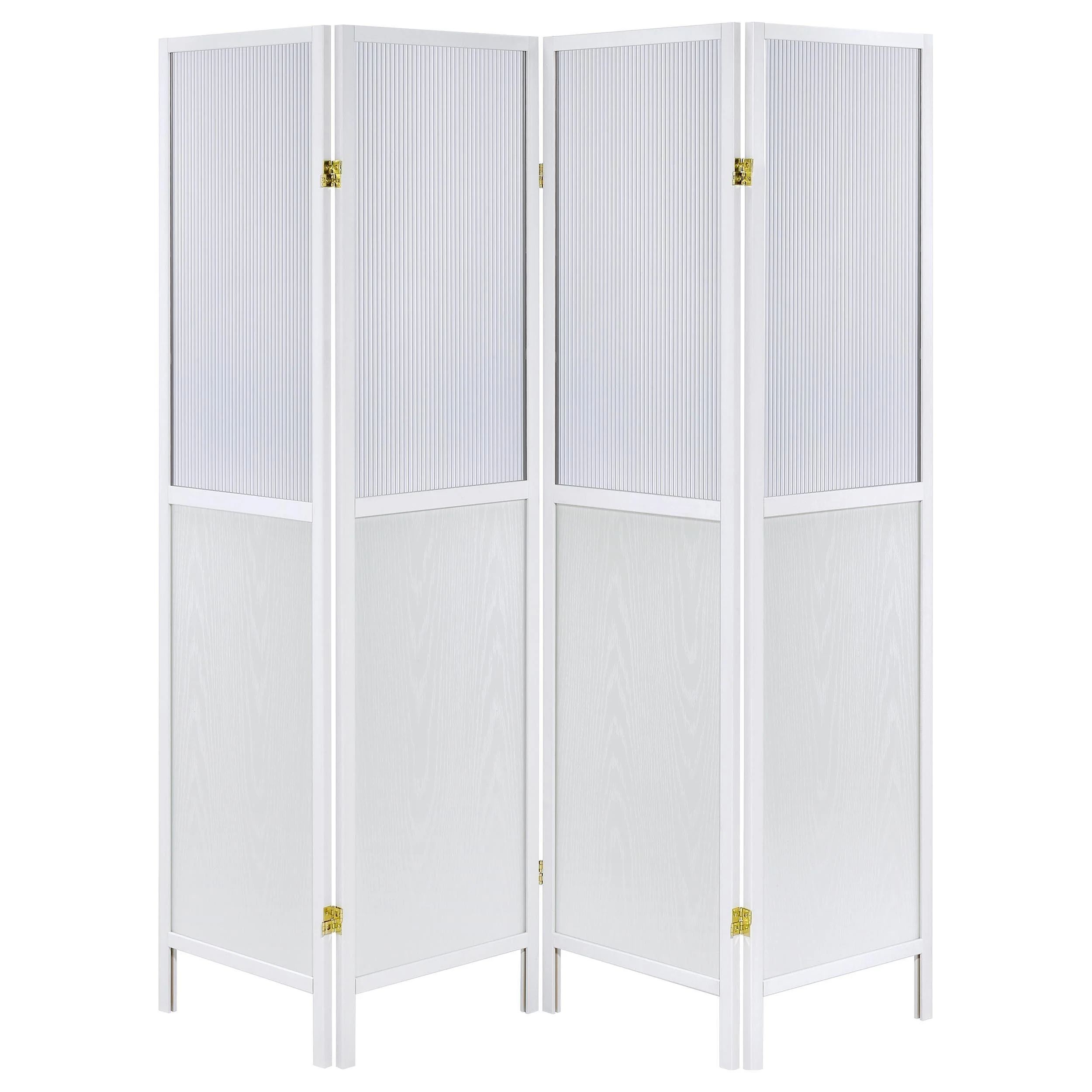 Mattison White 4-Panel Room Divider Folding Shoji Screen - Image 3