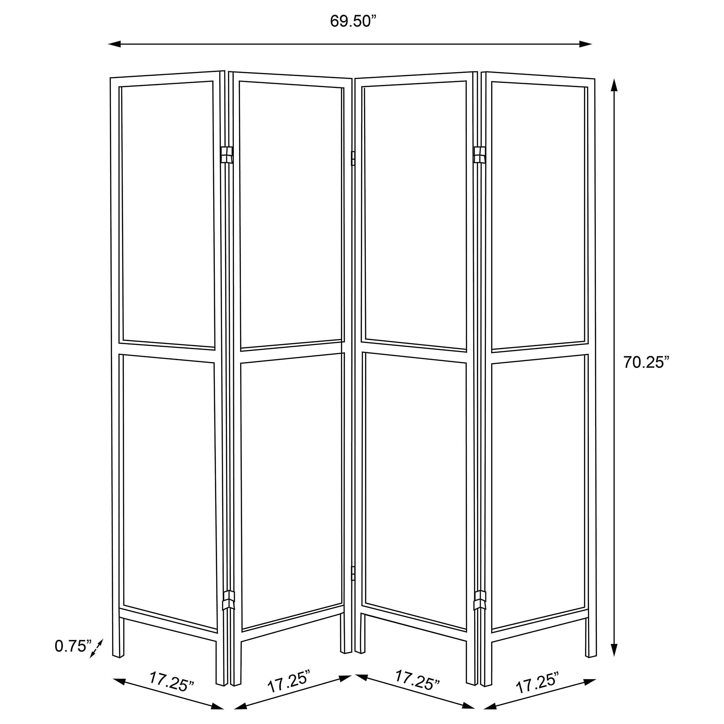 Mattison White 4-Panel Room Divider Folding Shoji Screen - Image 6
