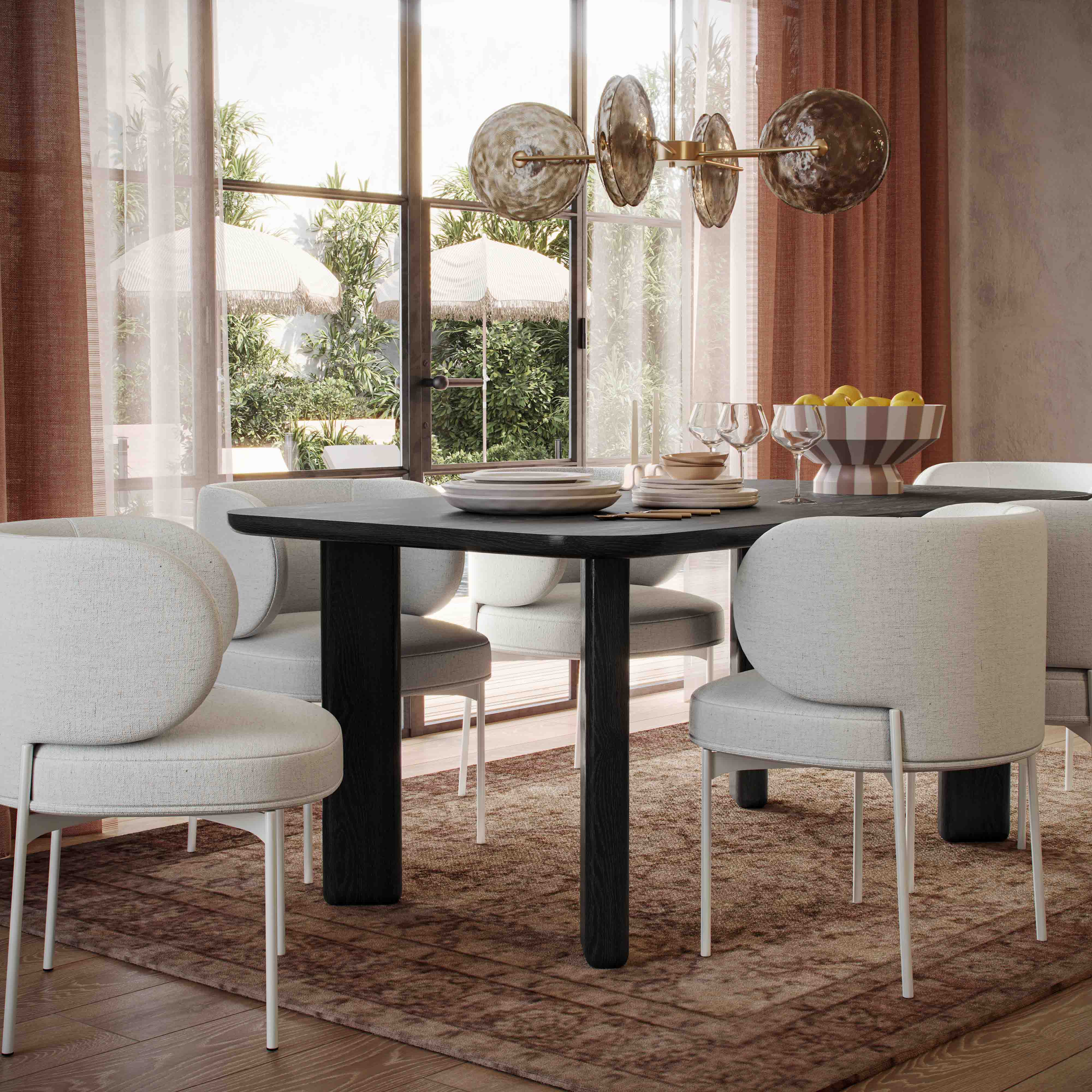 Maureen Cream Performance Upcycled Linen Dining Chair - Image 2