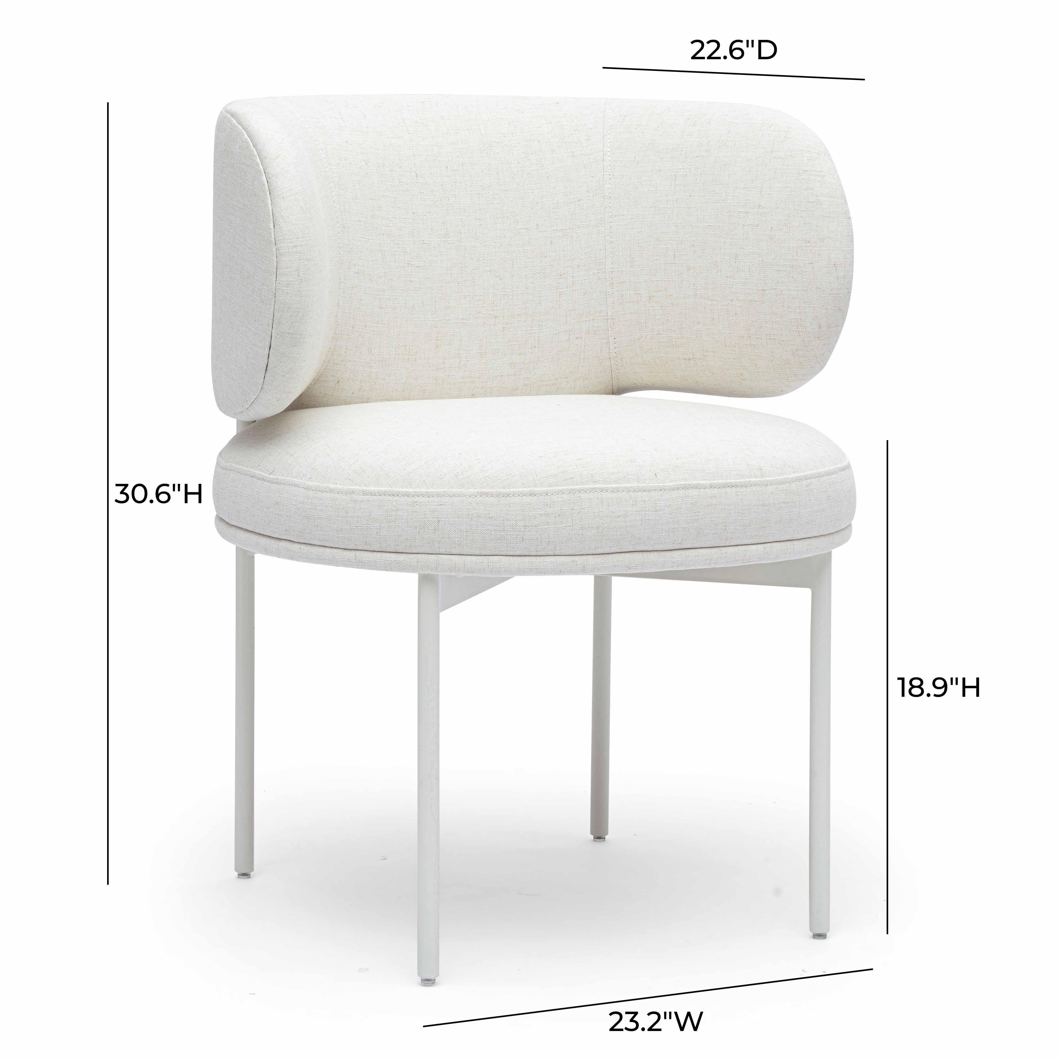 Maureen Cream Performance Upcycled Linen Dining Chair - Image 6