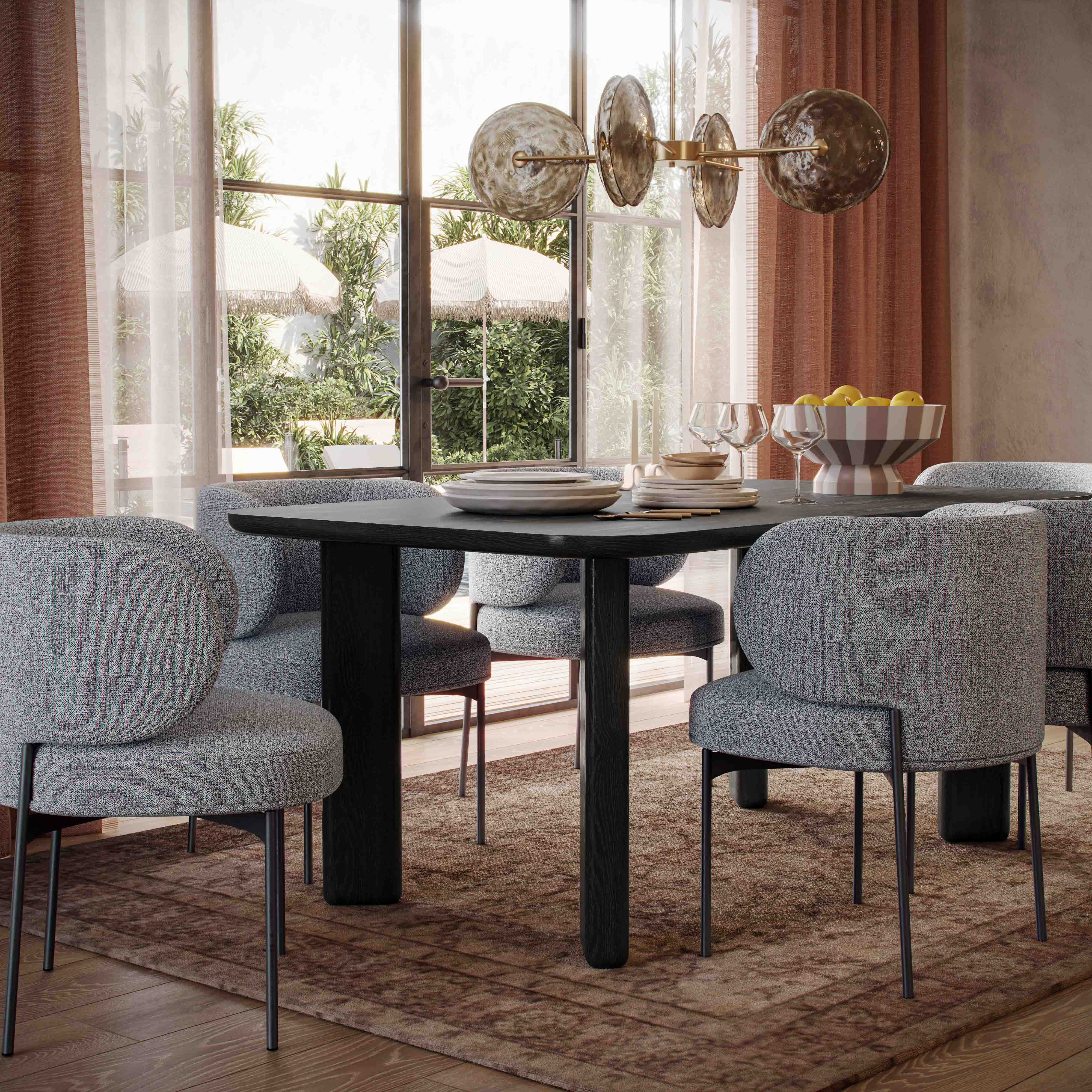 Maureen Speckled Grey Performance Boucle Dining Chair - Image 2
