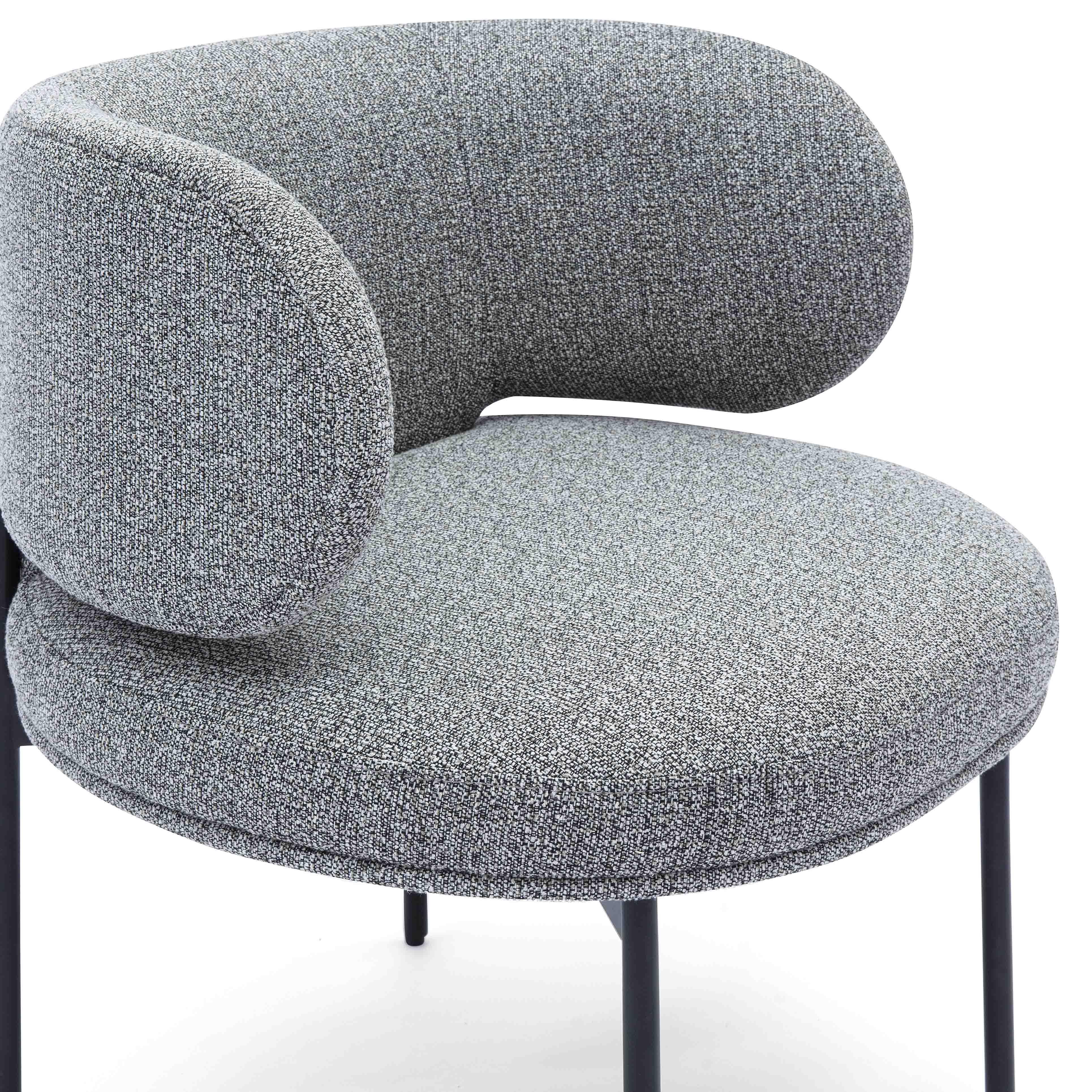Maureen Speckled Grey Performance Boucle Dining Chair - Image 5