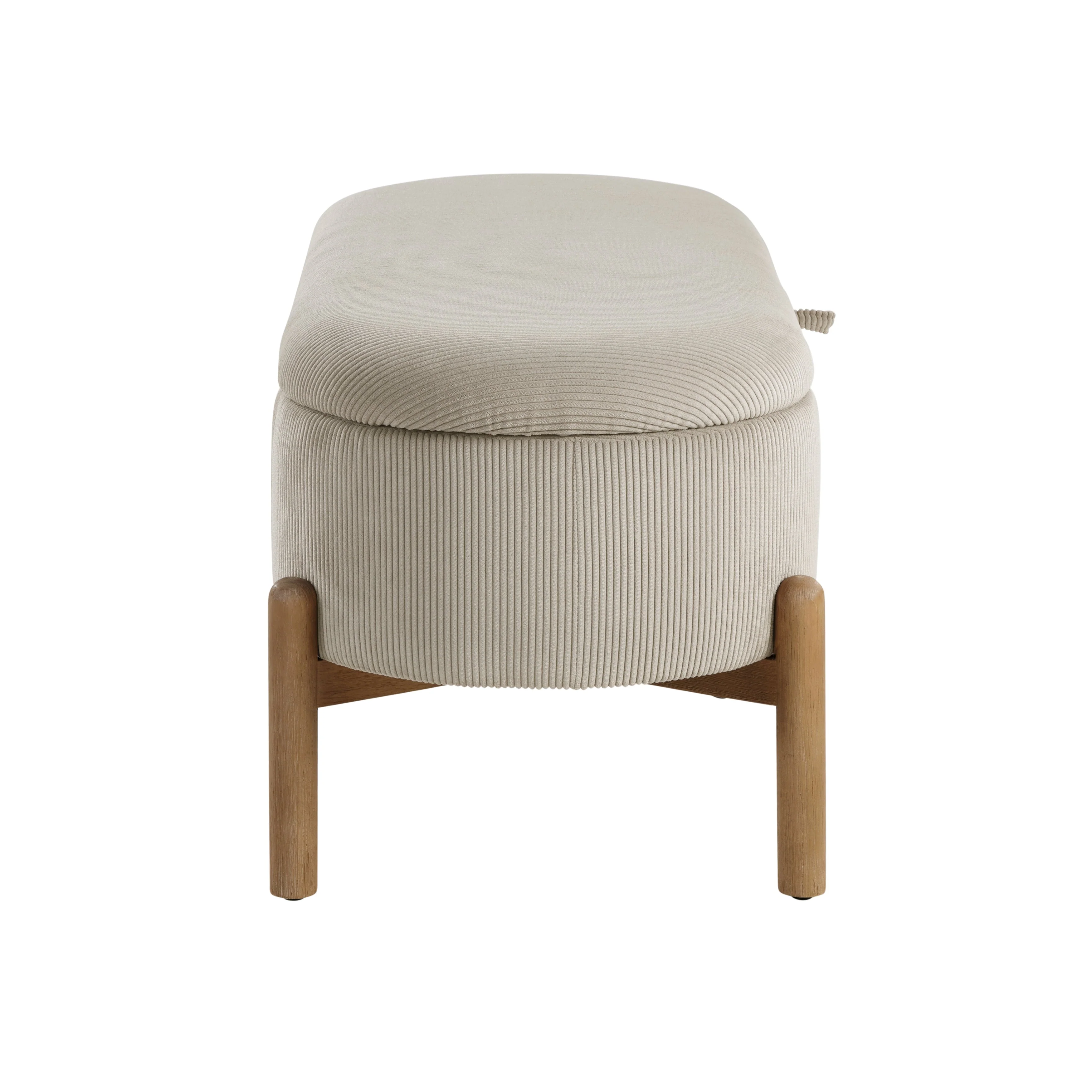 Mavis Taupe Lift-Top Storage Bench - Image 3