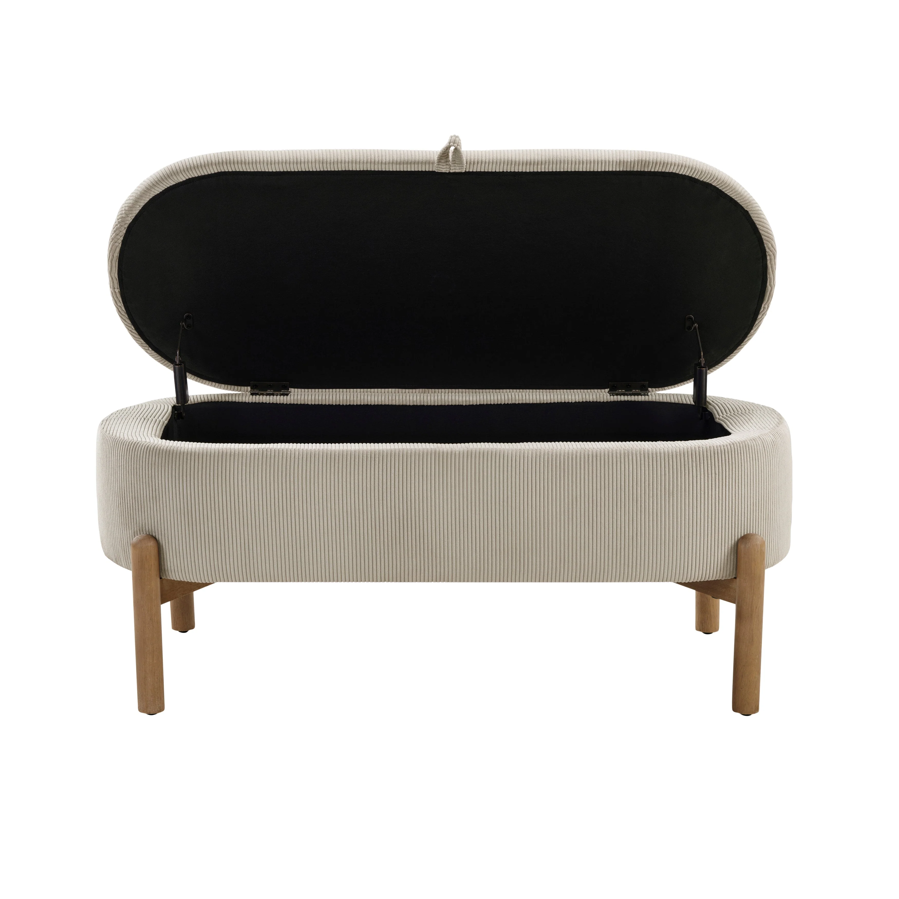 Mavis Taupe Lift-Top Storage Bench - Image 4