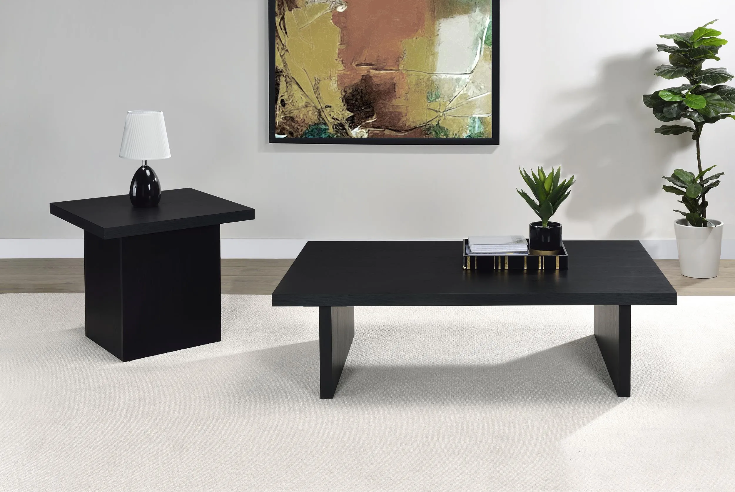Max Black Rectangular Laminate Coffee Table - Image 7