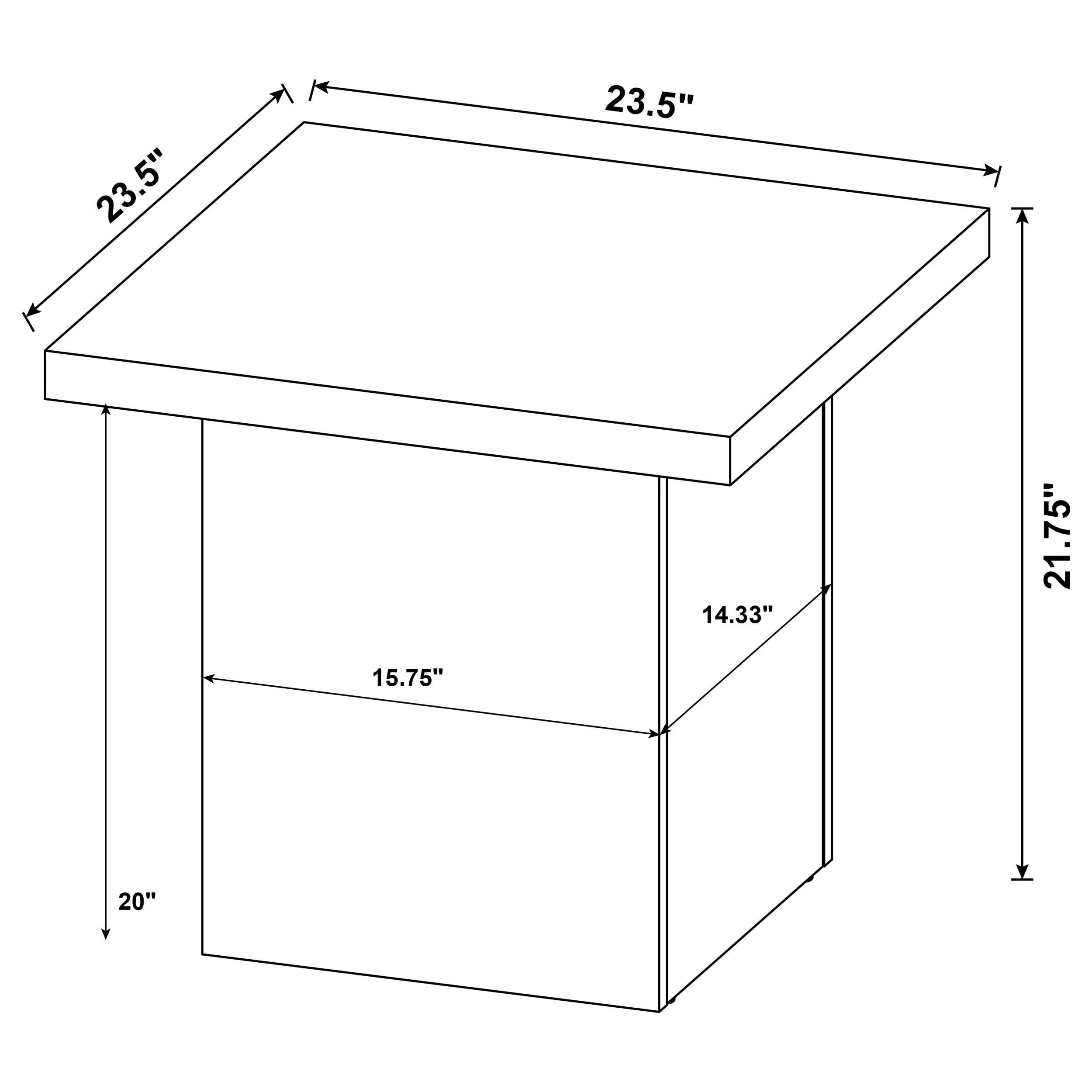 Max Black Square Laminate End Side Table - Image 4