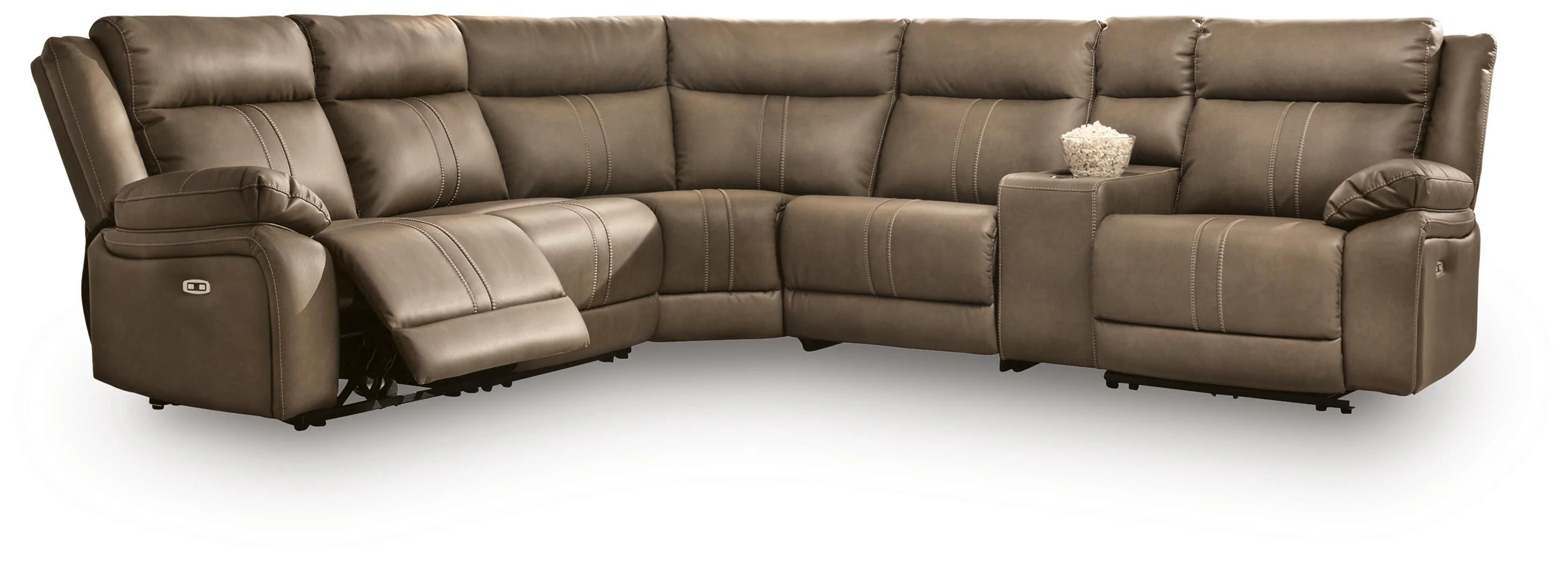 Max-Momentum Biscotti 6-Piece Power Reclining Sectional with Audio Console