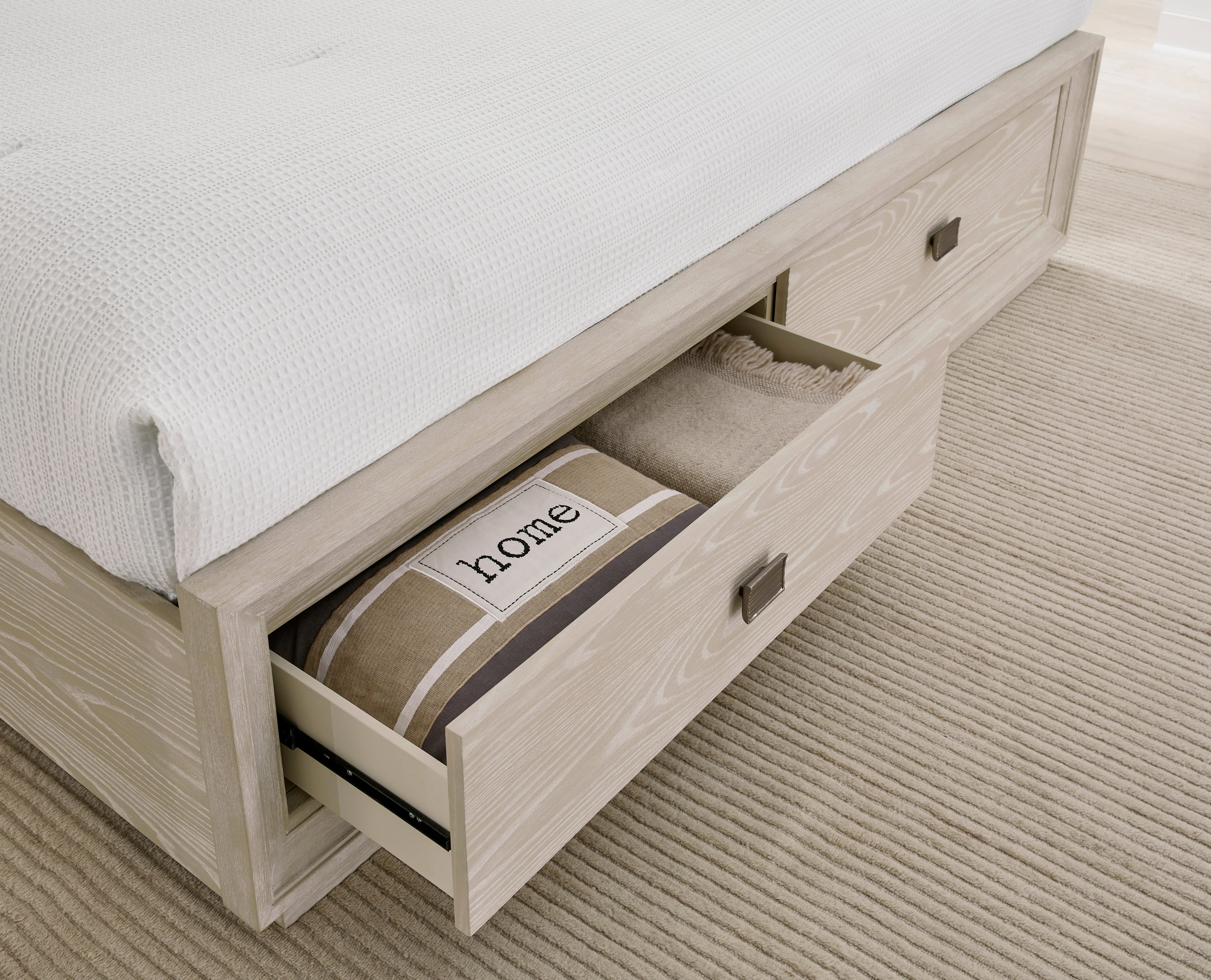 Maxime Two Drawer Footboard Full Storage Platform Bed In Ash - Image 2