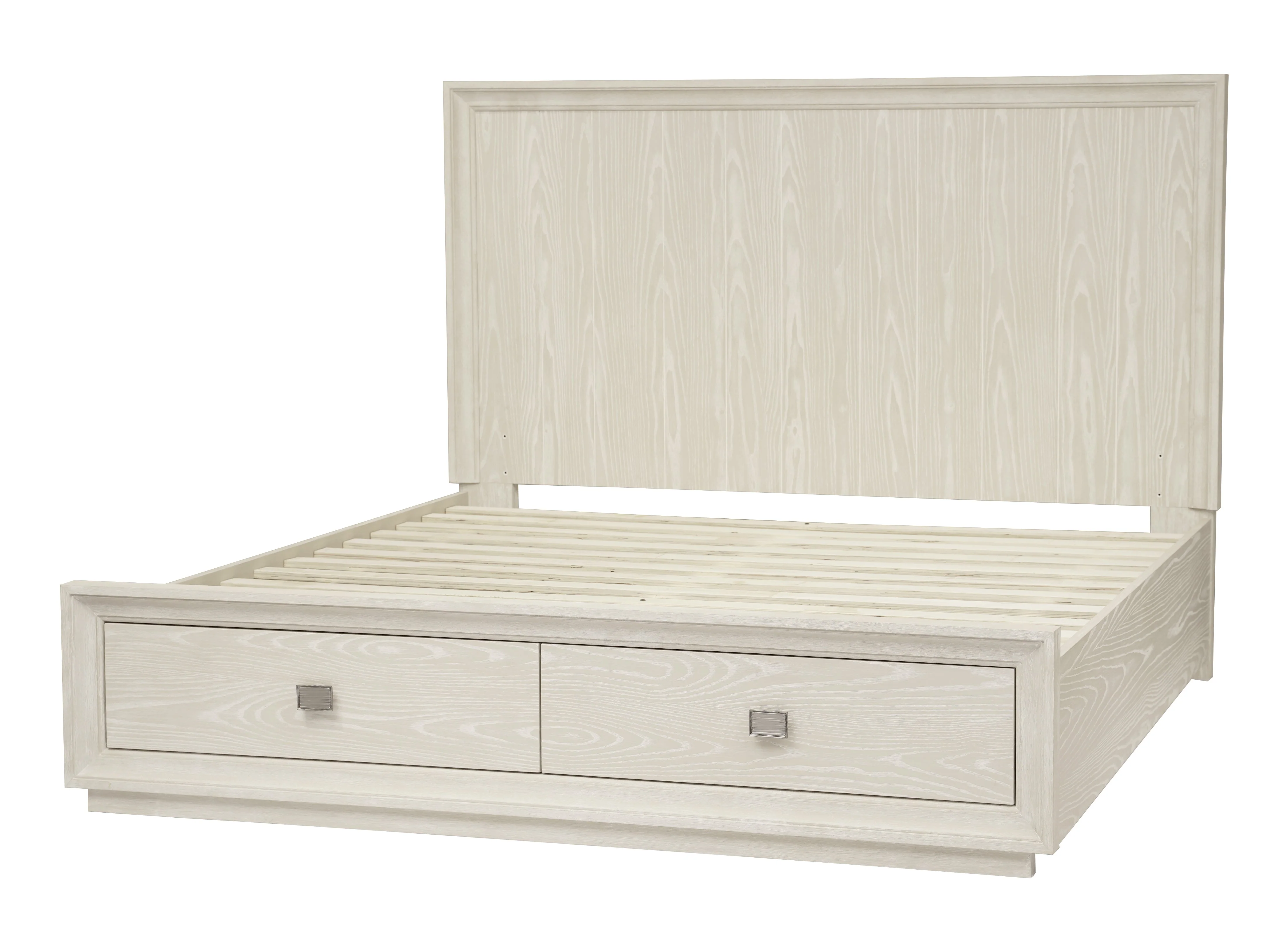 Maxime Two Drawer Footboard Queen Storage Platform Bed In Ash - Image 10
