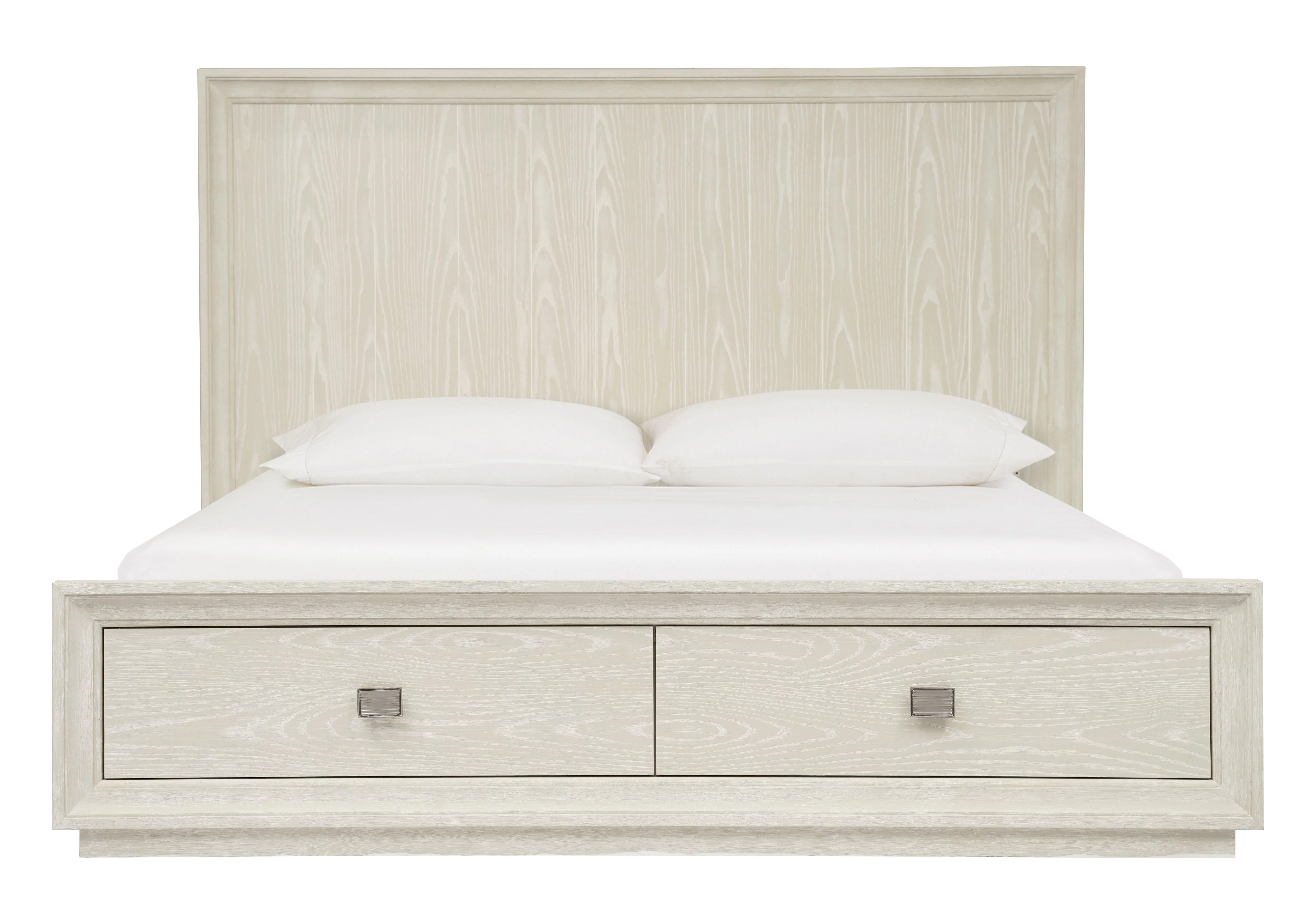 Maxime Two Drawer Footboard Queen Storage Platform Bed In Ash - Image 4