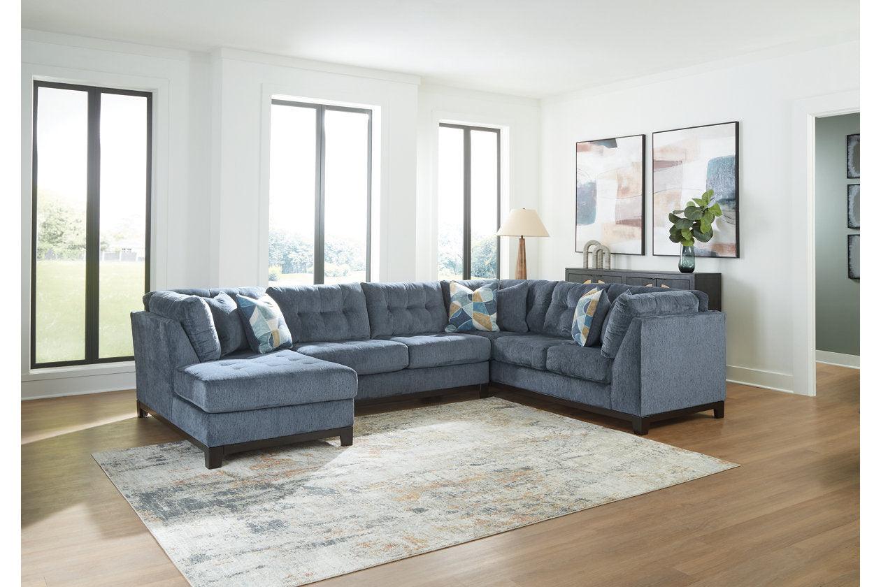 Maxon Place Navy 3-Piece Sectional with LAF Chaise