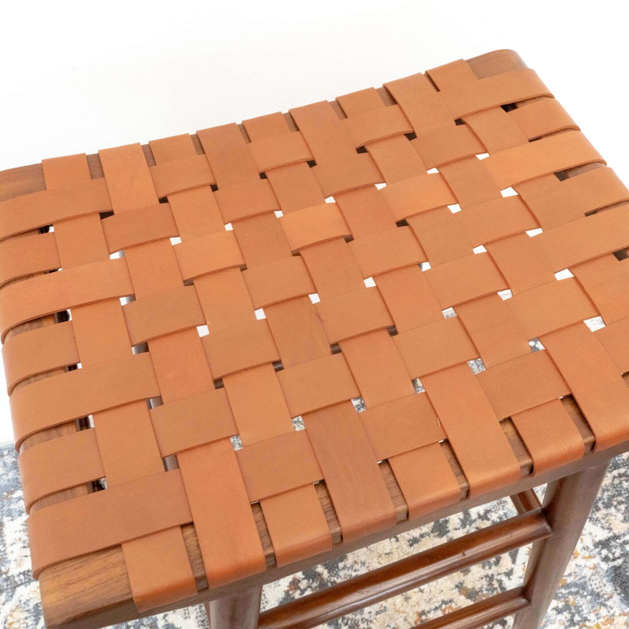 Maya 30" Genuine Leather Stool In Tan - Image 5