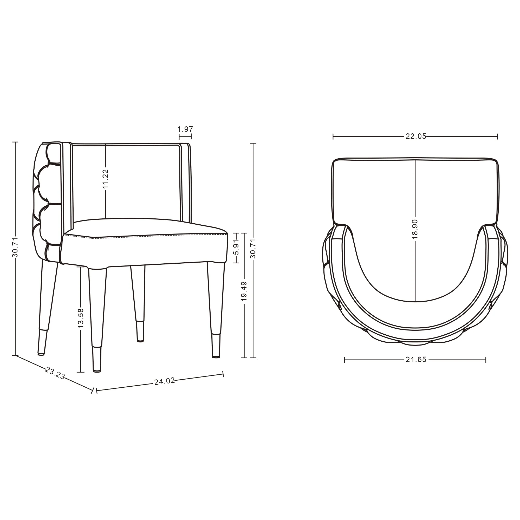 Maya Dining Chair in Nude (set of 2) - Image 3