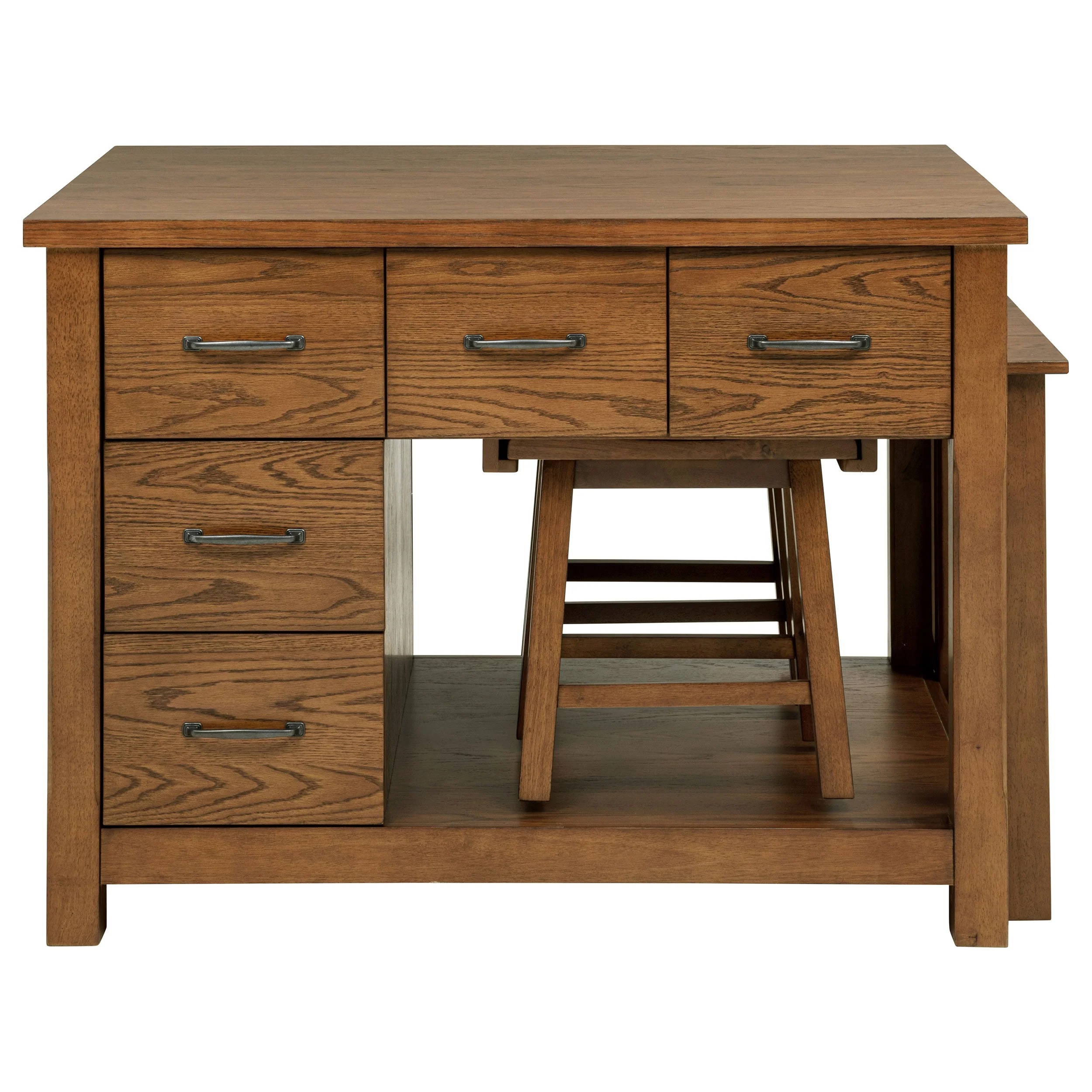 Mayfair Dark Oak 3-piece Kitchen Island with Extension Table - Image 6