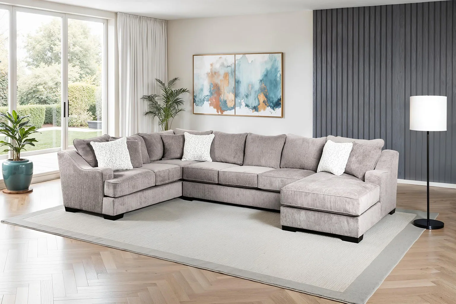 Mayfield Gray Right Arm Facing Sectional