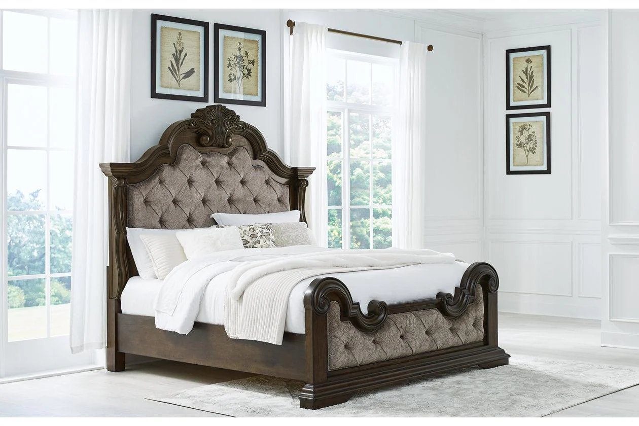 Maylee Dark Brown California King Upholstered Bed - Image 2