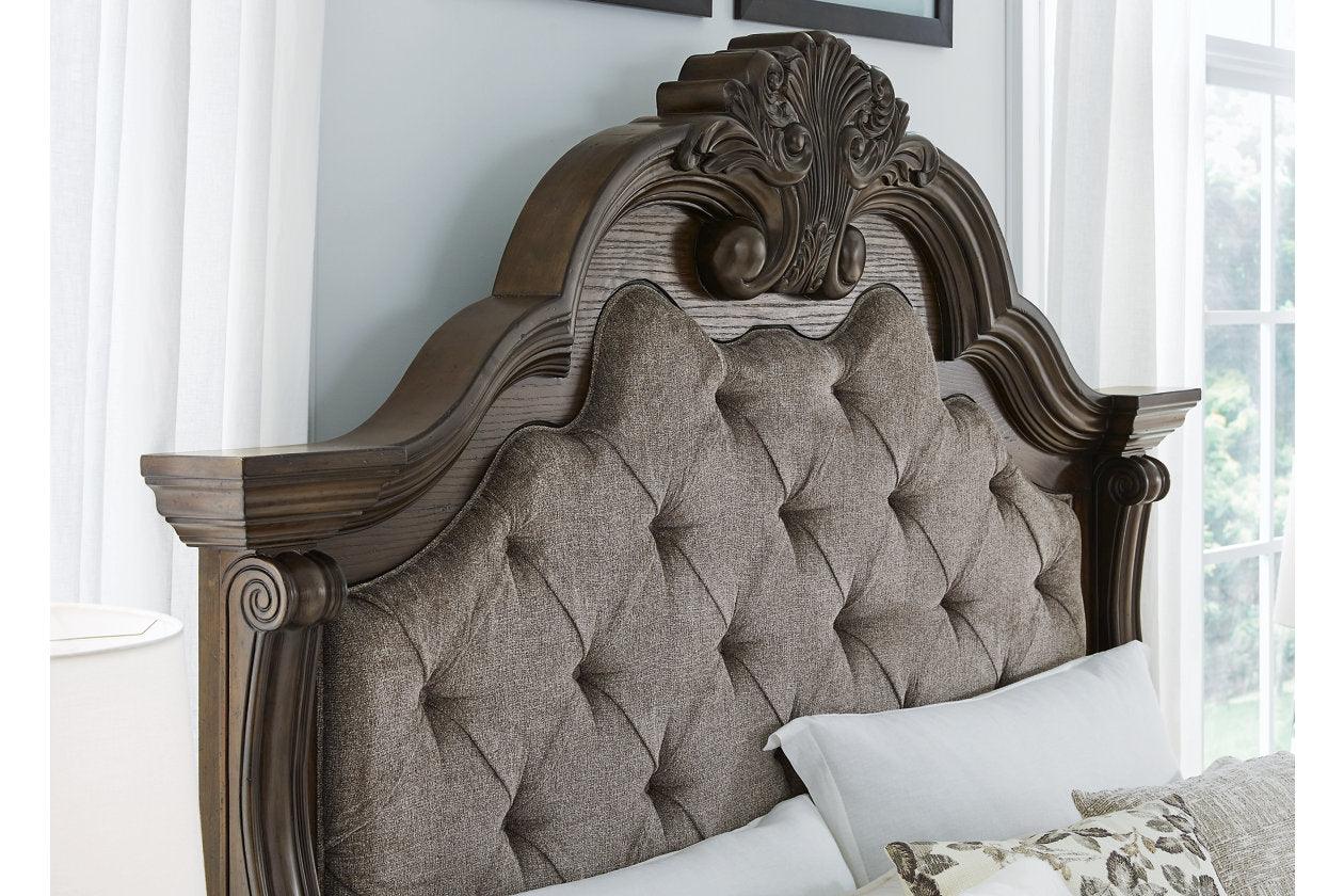 Maylee Dark Brown California King Upholstered Bed - Image 6