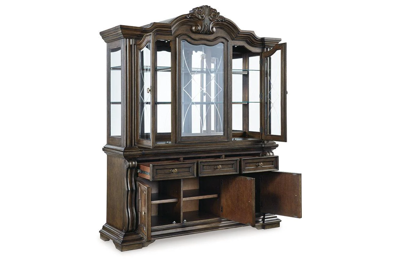 Maylee Dark Brown Dining Buffet and Hutch - Image 2