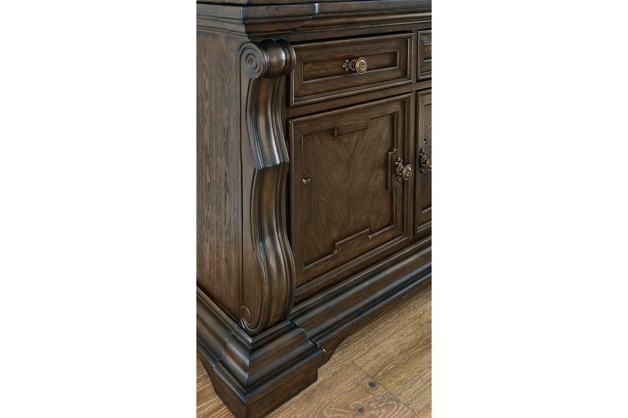 Maylee Dark Brown Dining Buffet and Hutch - Image 6