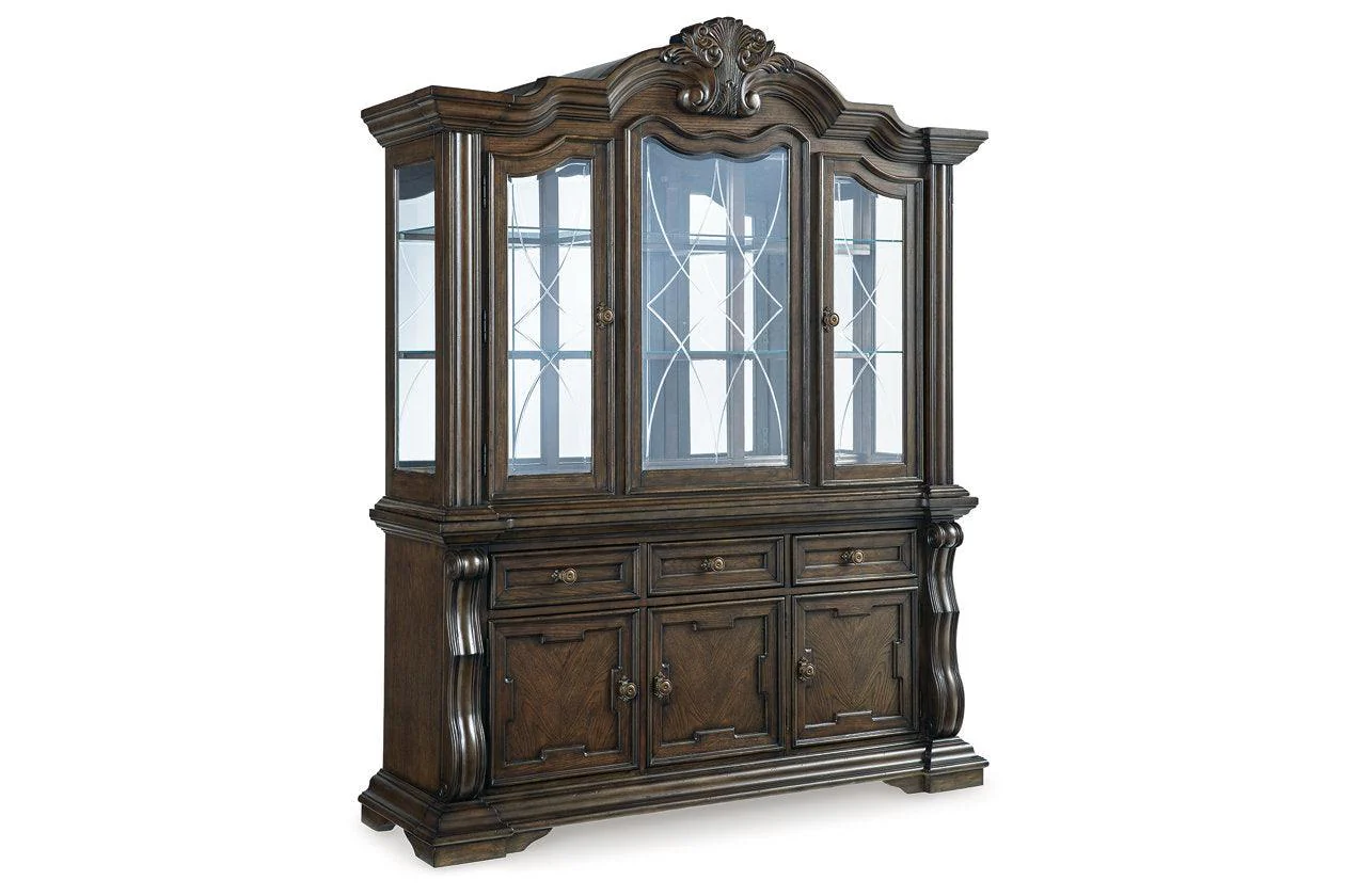 Maylee Dark Brown Dining Buffet and Hutch - Image 8