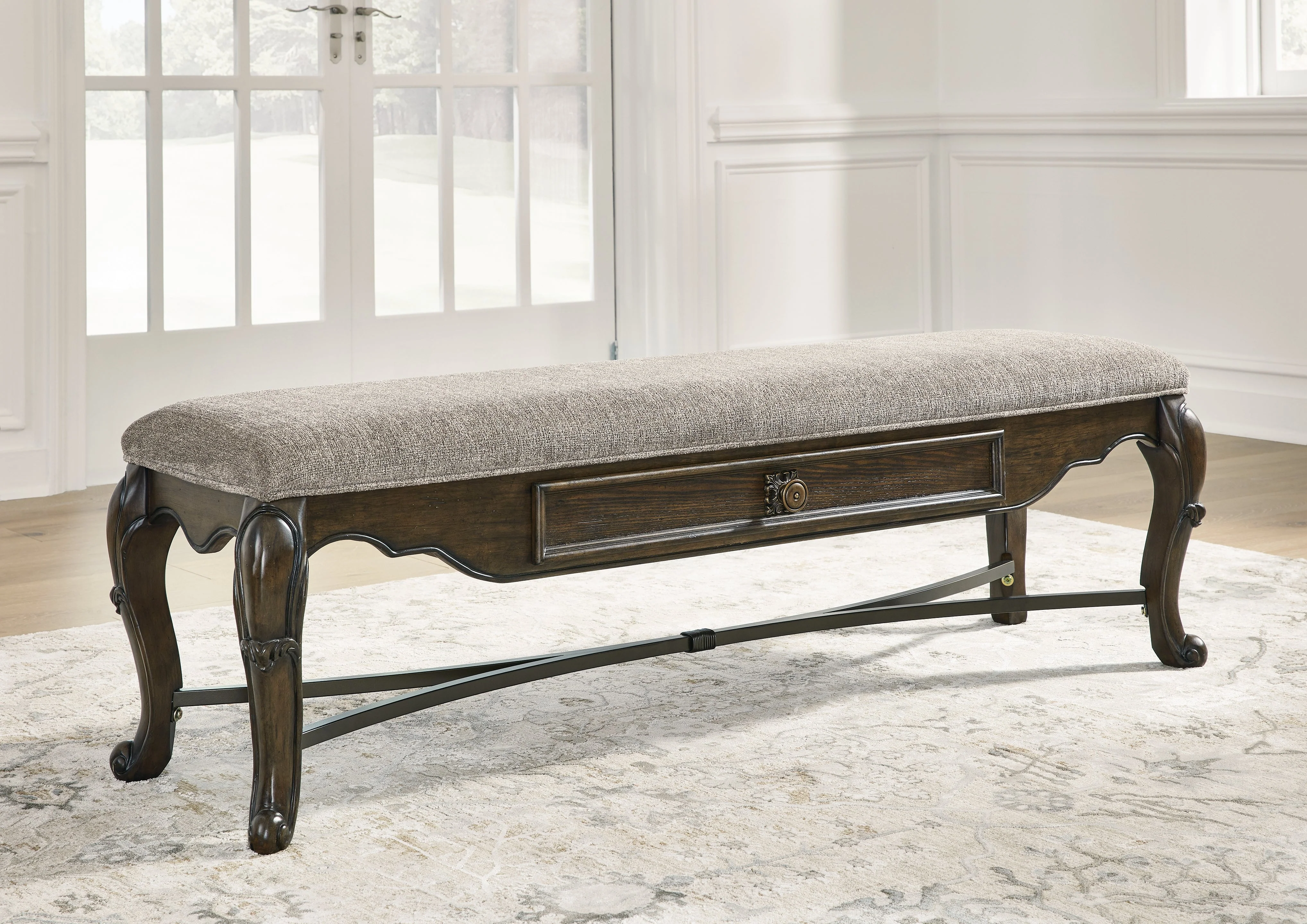 Maylee Dark Brown Dining Table and 4 Chairs and Bench - Image 13