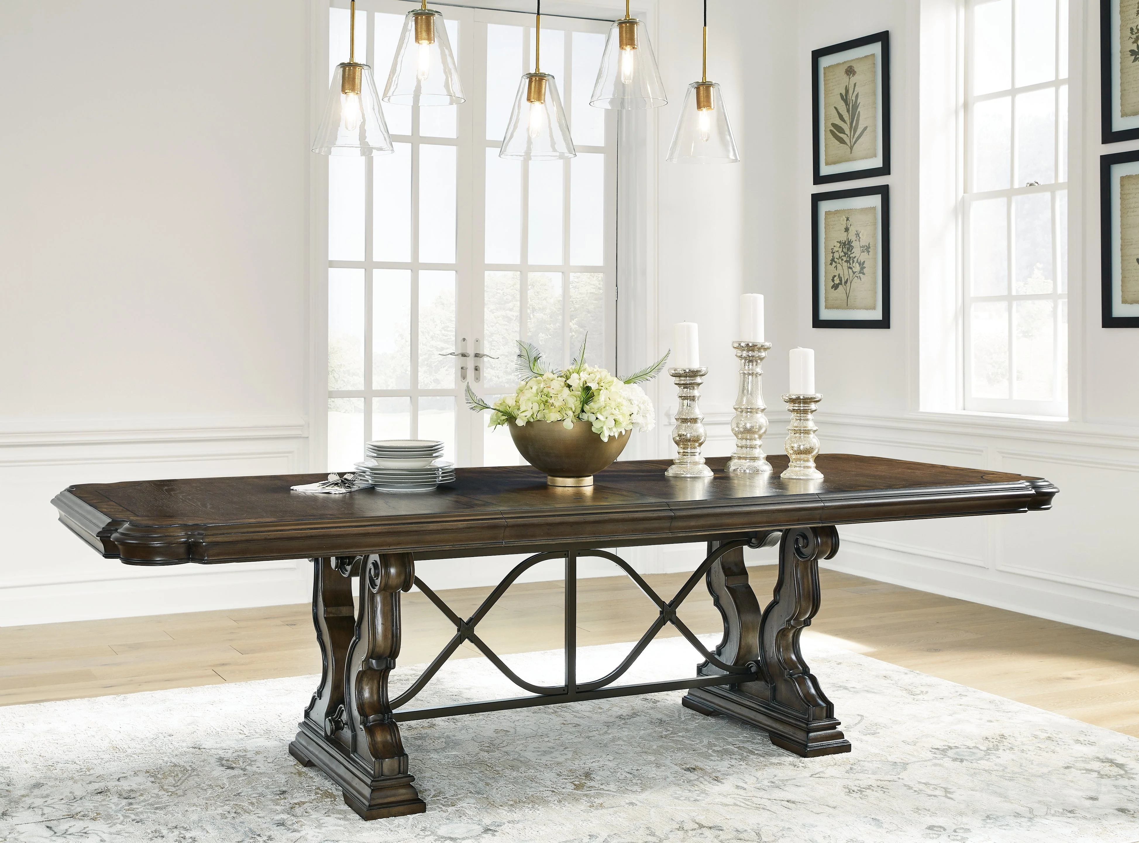 Maylee Dark Brown Dining Table and 4 Chairs and Bench - Image 14