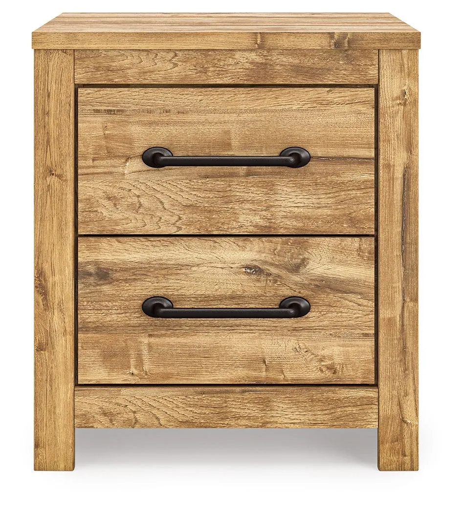 Maystonna Brown Two Drawer Nightstand - Image 3