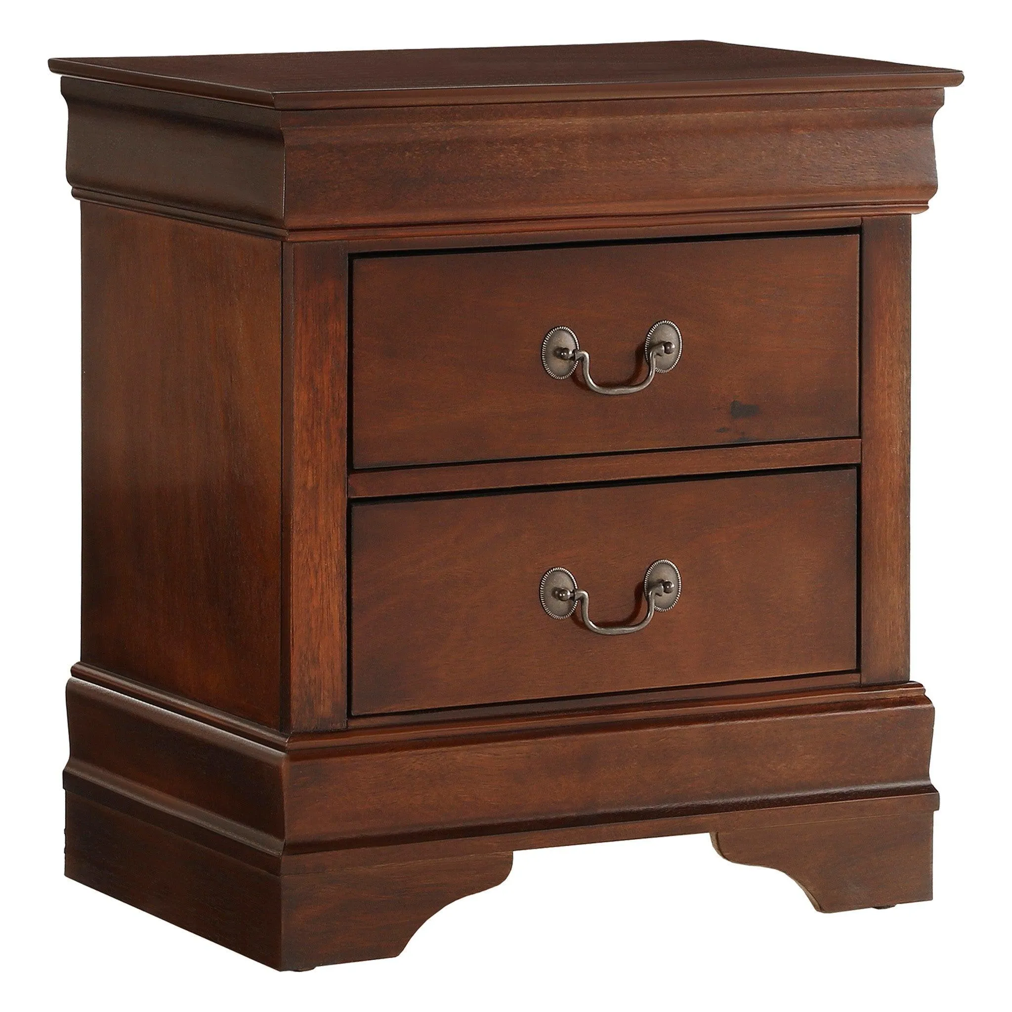 Mayville Brown Cherry Sleigh Bedroom Set - Image 4