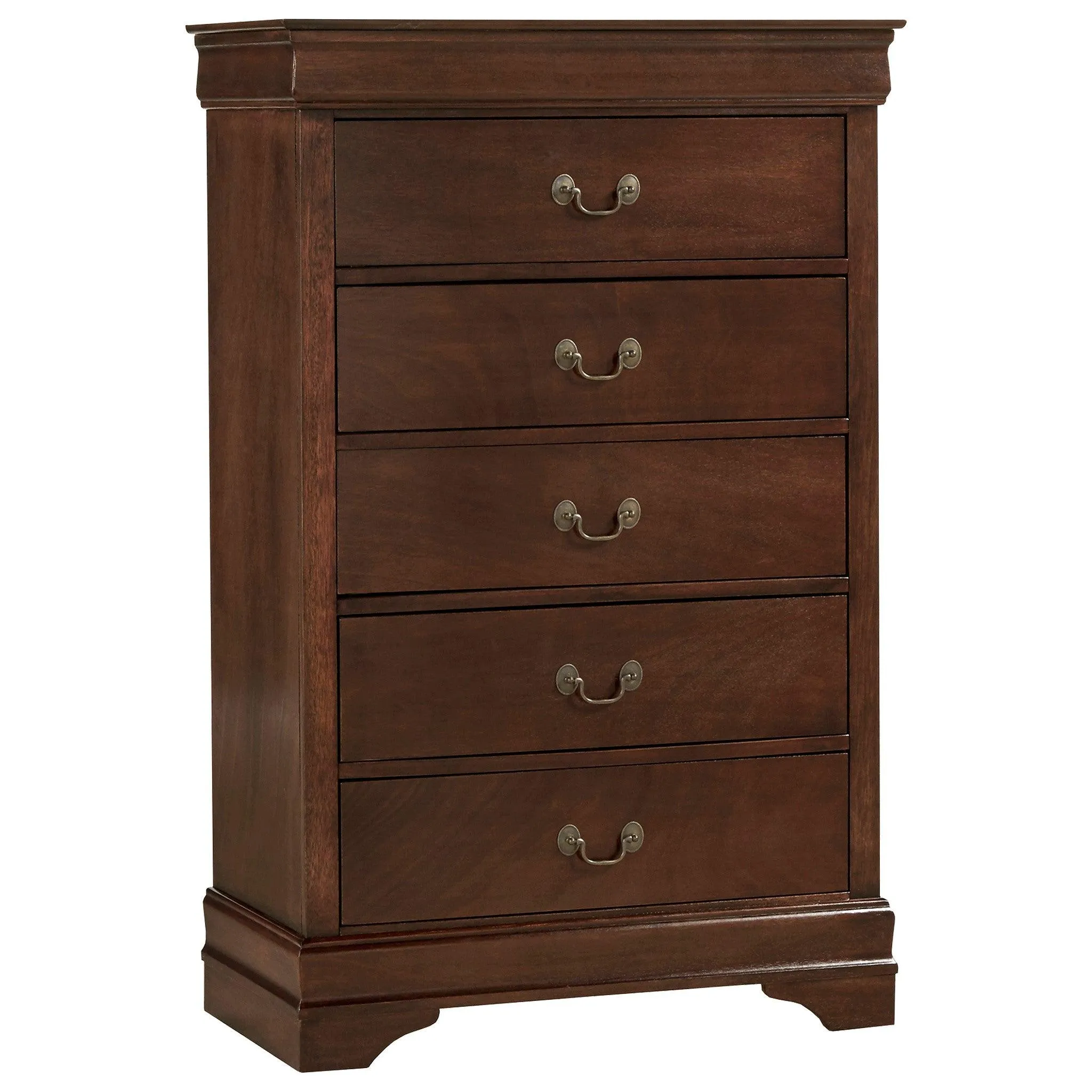 Mayville Brown Cherry Sleigh Bedroom Set - Image 7