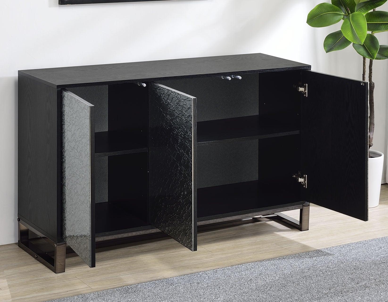 Mazie 3-Door SIdeboard with Patterned Mirror Doors - Image 2
