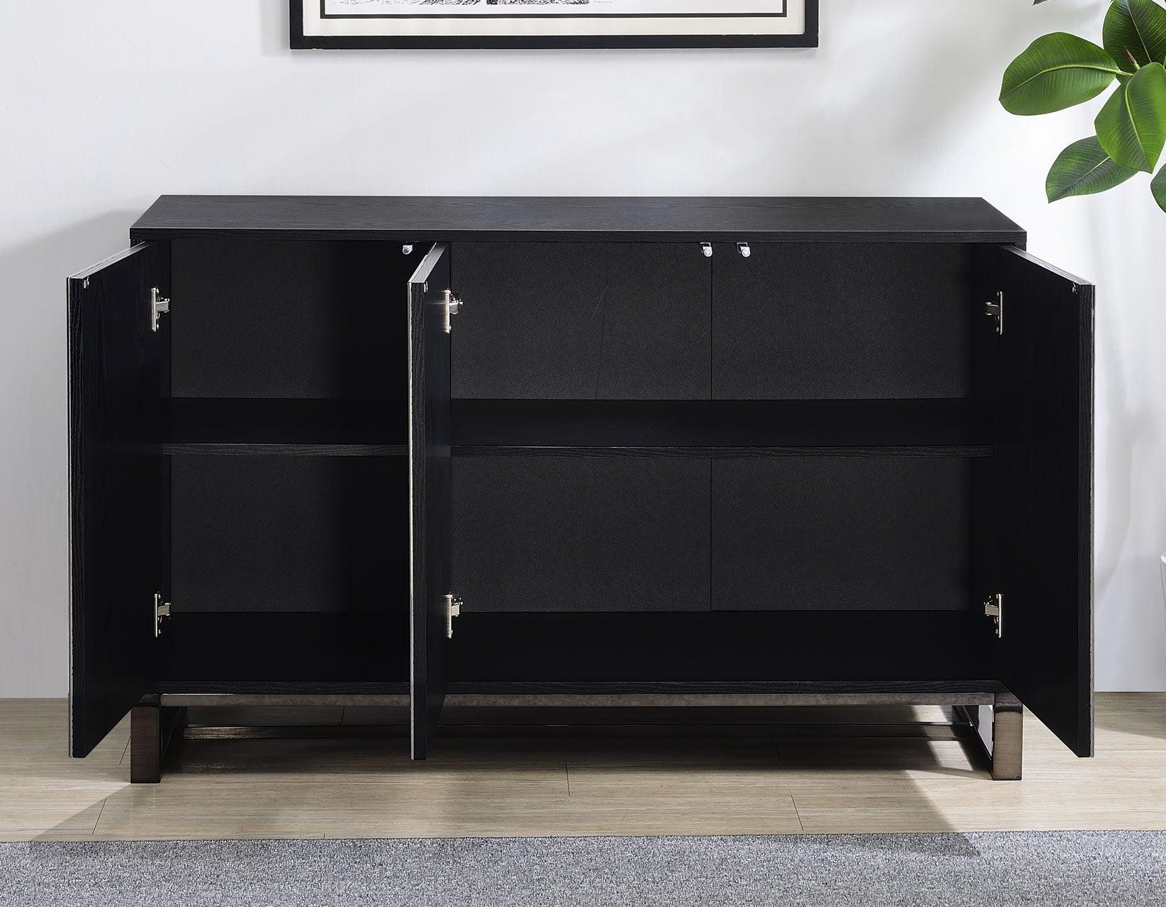 Mazie 3-Door SIdeboard with Patterned Mirror Doors - Image 3