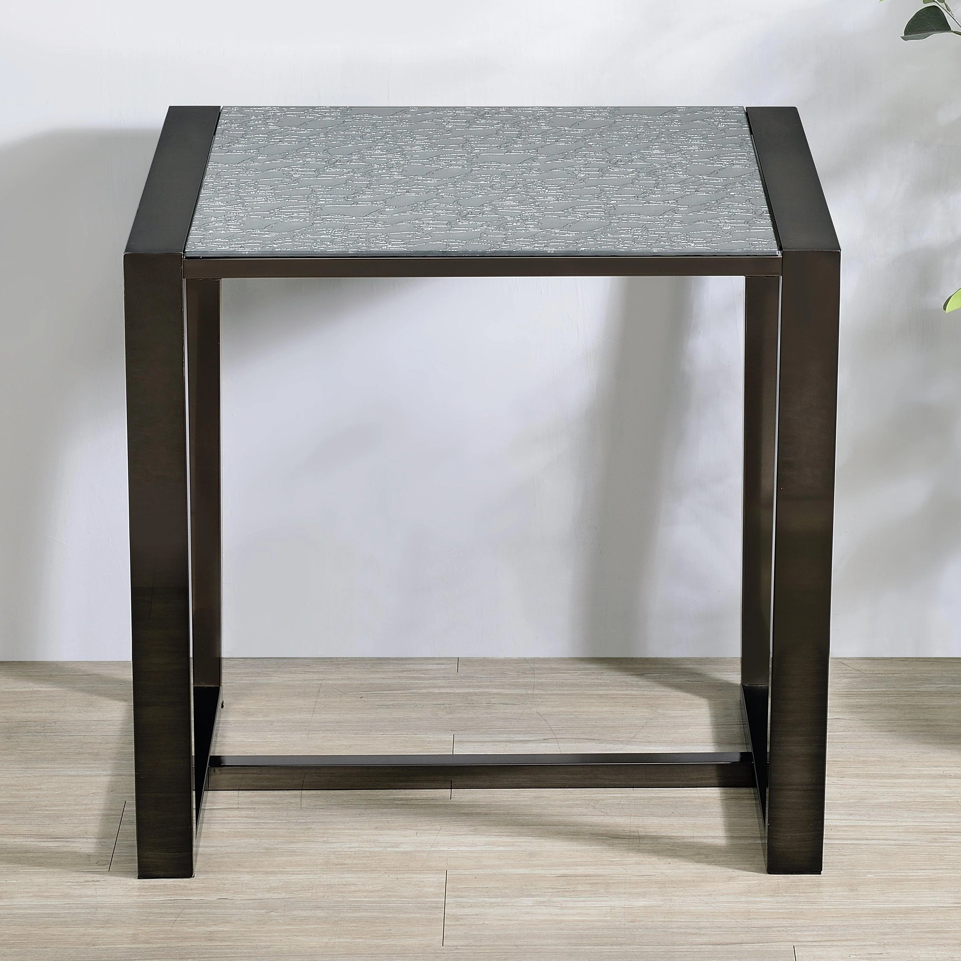 Mazie End Table with Patterned Mirror Top - Image 2