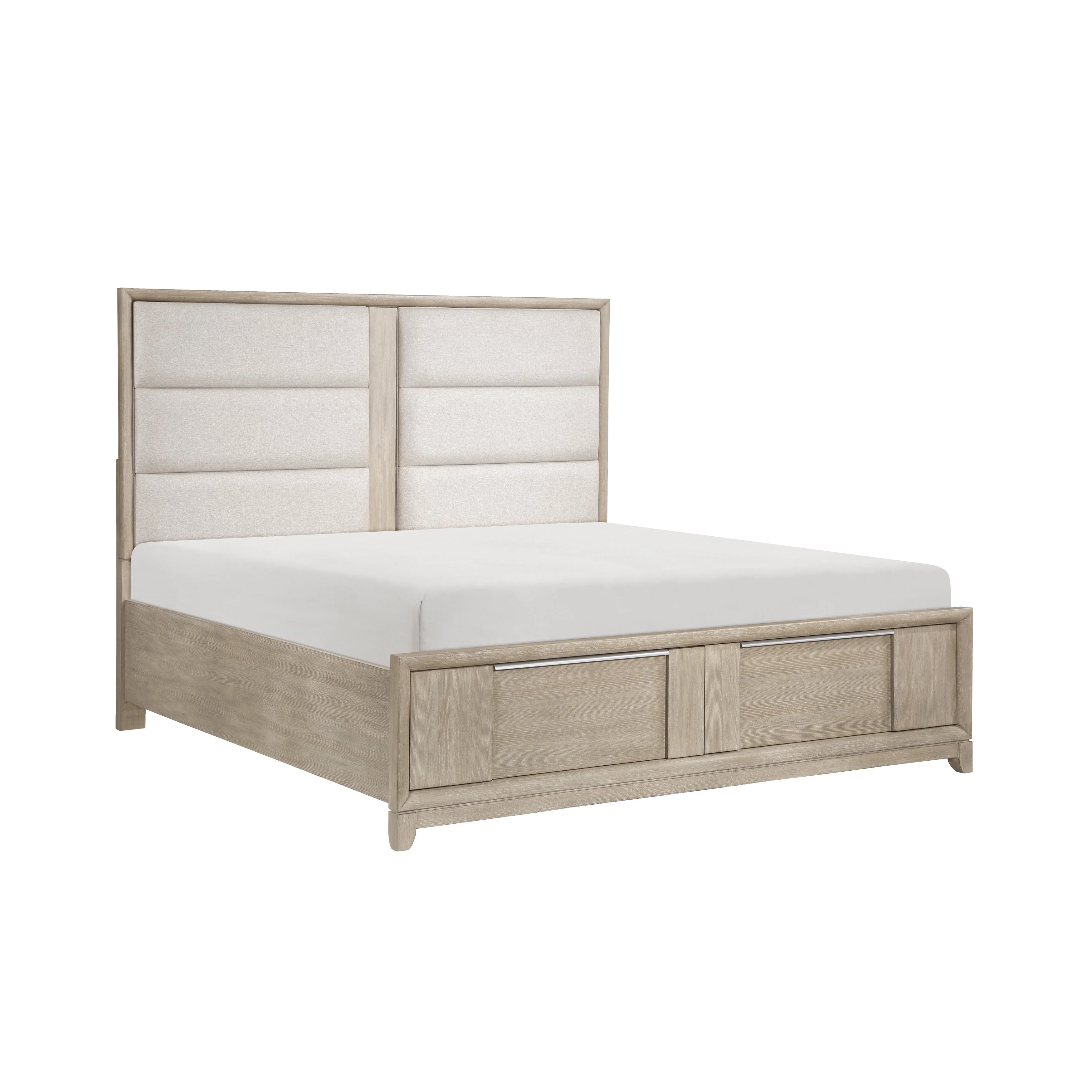 McKewen Light Gray California King Platform Bed with Footboard Storage - Image 3