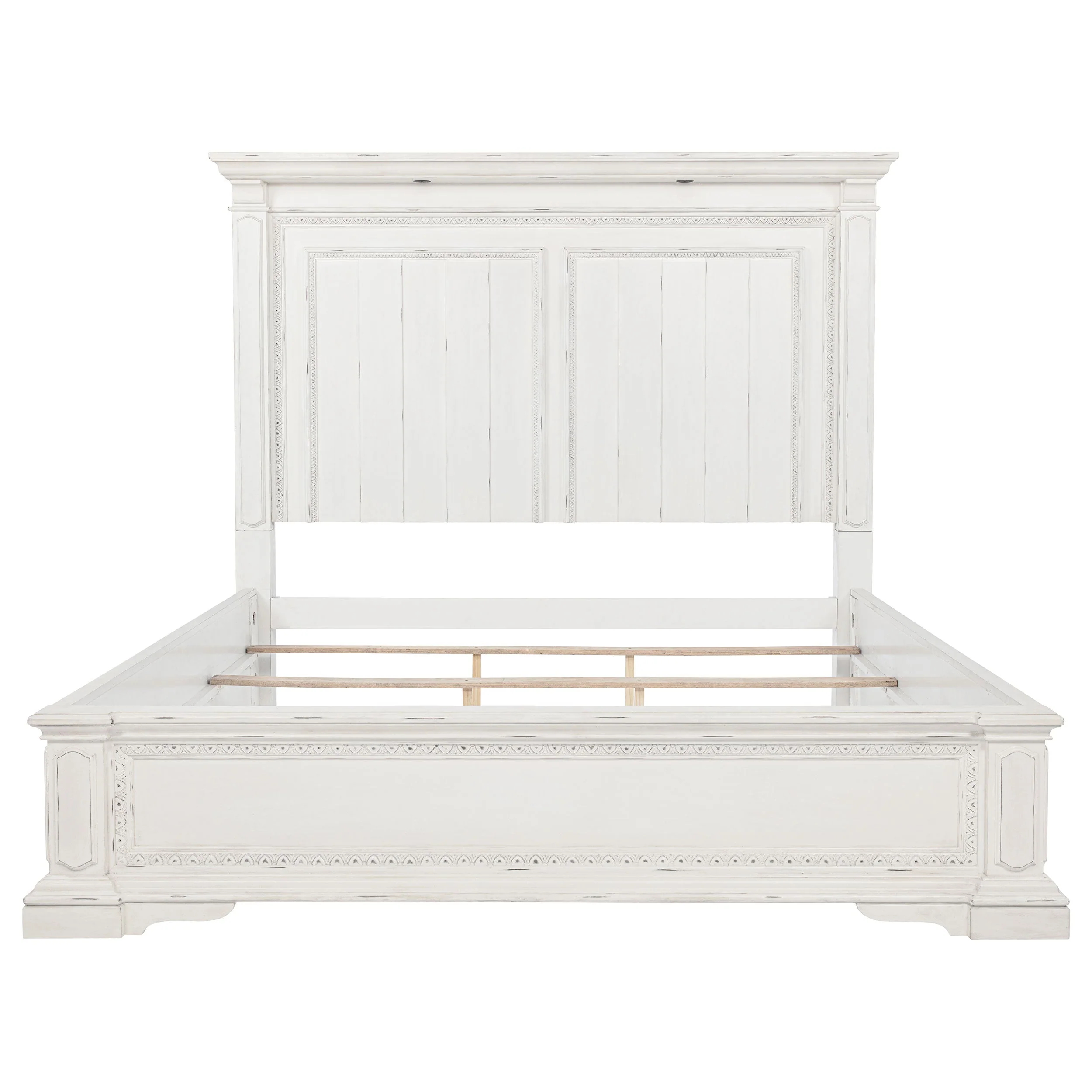 McKinney Vintage White Eastern King LED Light Panel Bed - Image 4