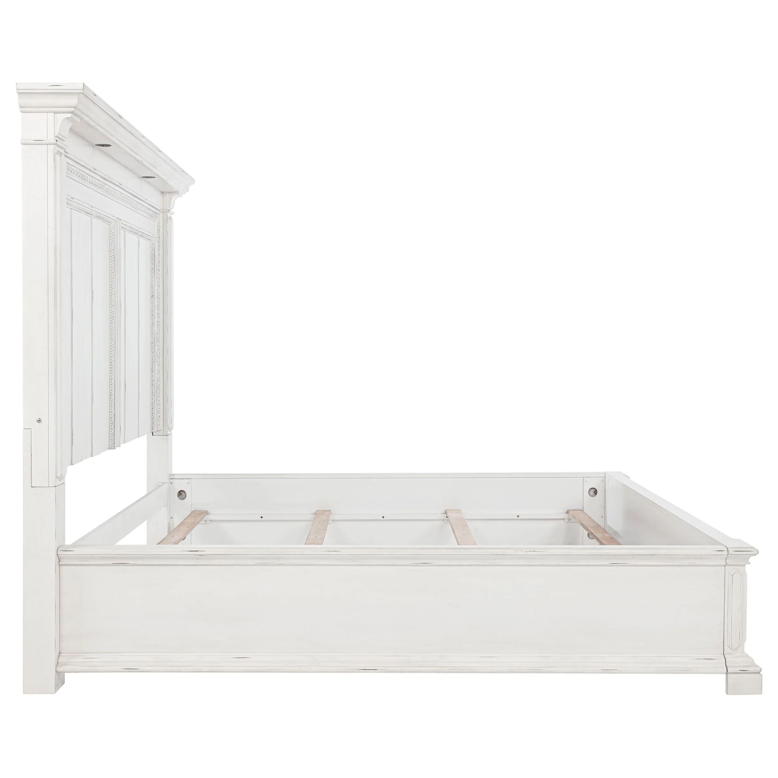 McKinney Vintage White Eastern King LED Light Panel Bed - Image 7