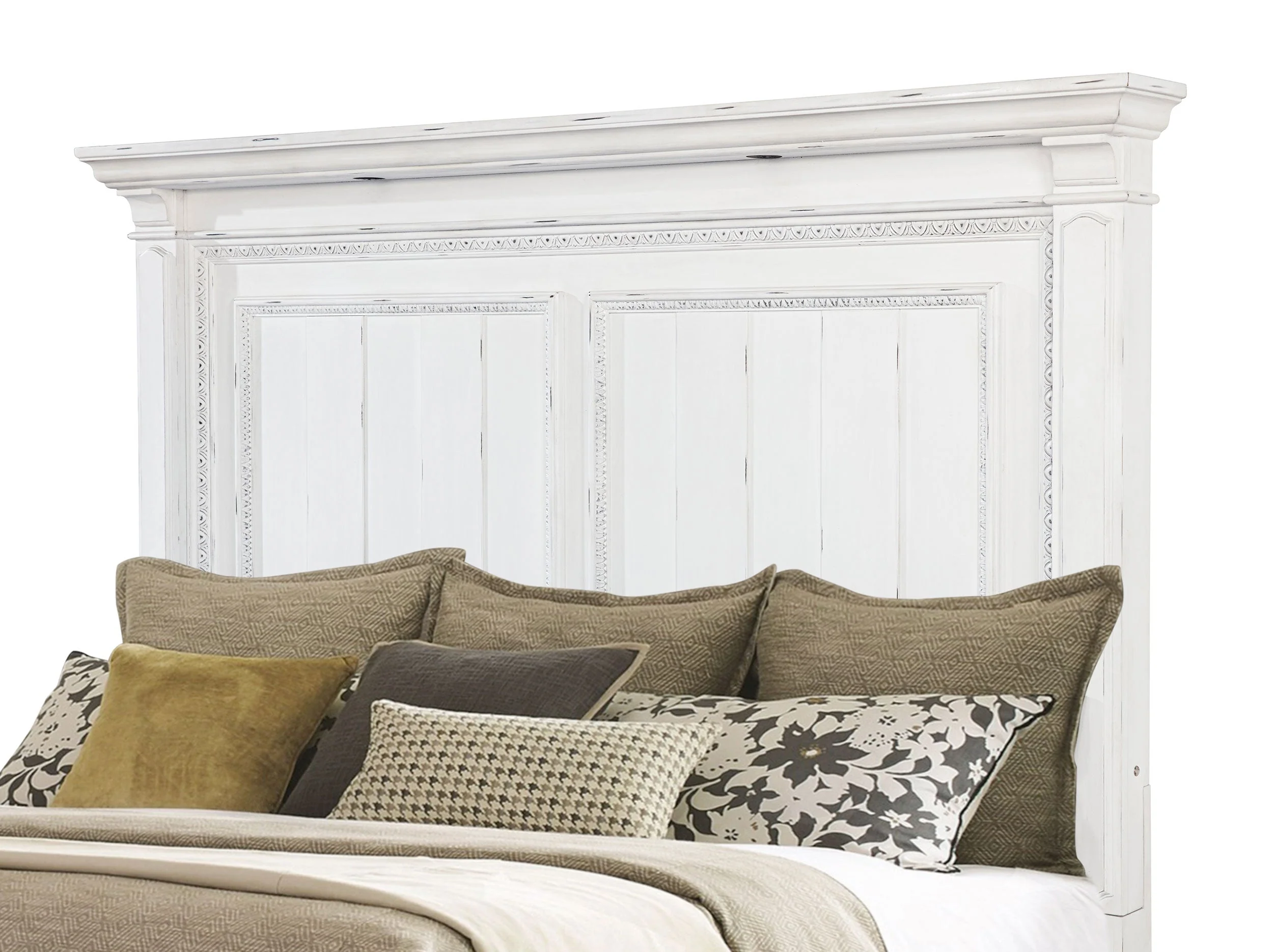 McKinney Vintage White Eastern King LED Light Panel Bed - Image 8
