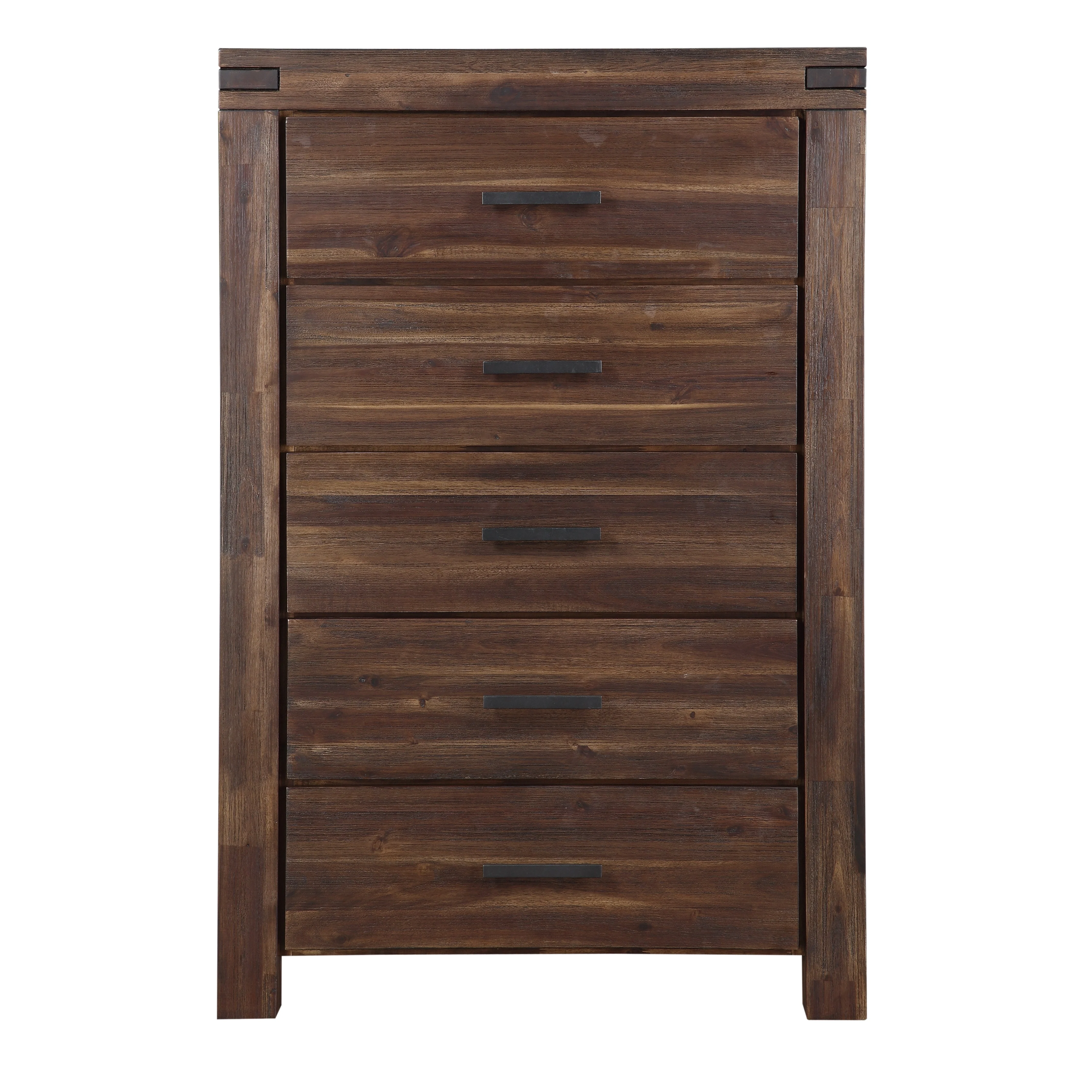 Meadow Five Drawer Solid Wood Chest in Brick Brown - Image 5