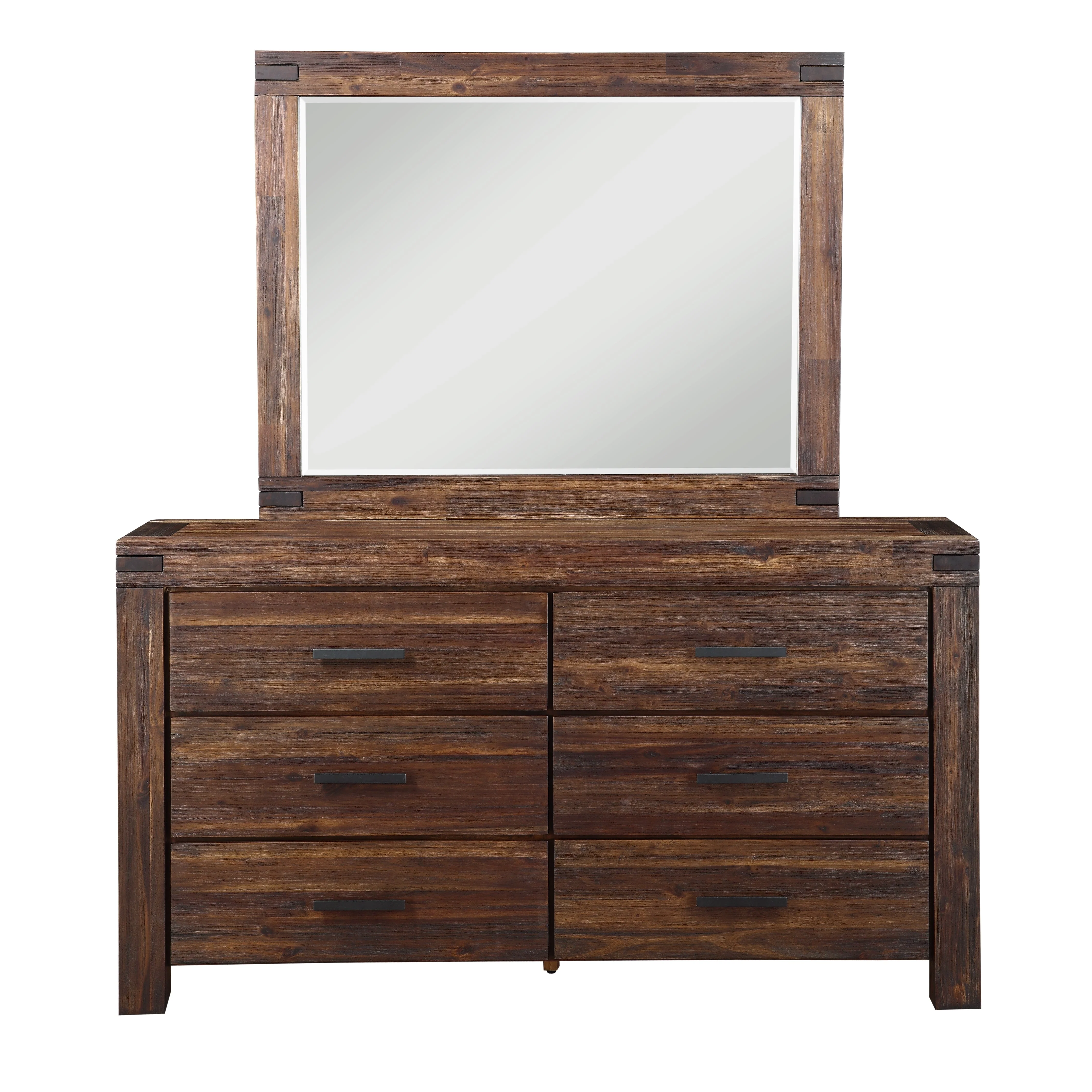 Meadow Six Drawer Solid Wood Dresser in Brick Brown - Image 4