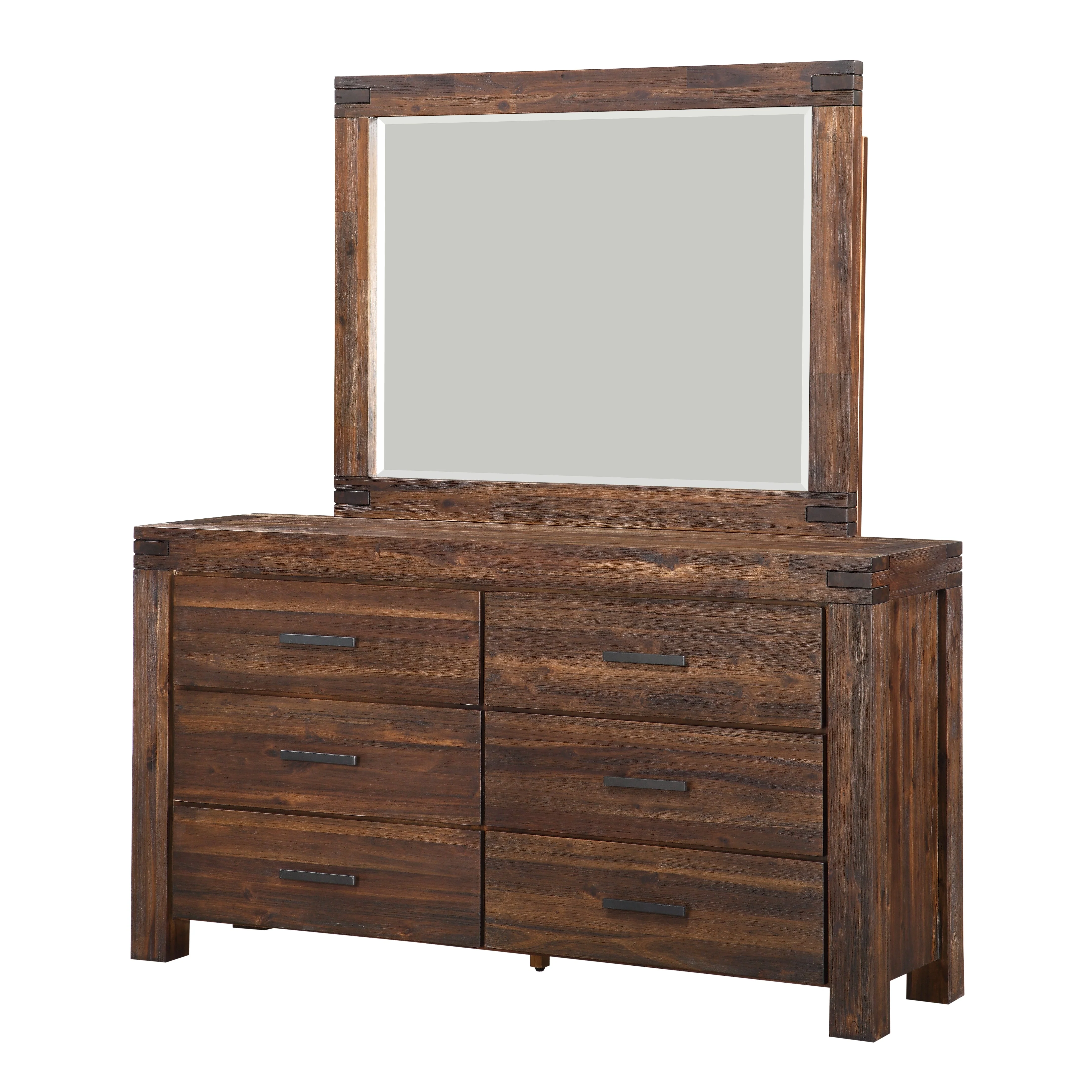 Meadow Six Drawer Solid Wood Dresser in Brick Brown - Image 5