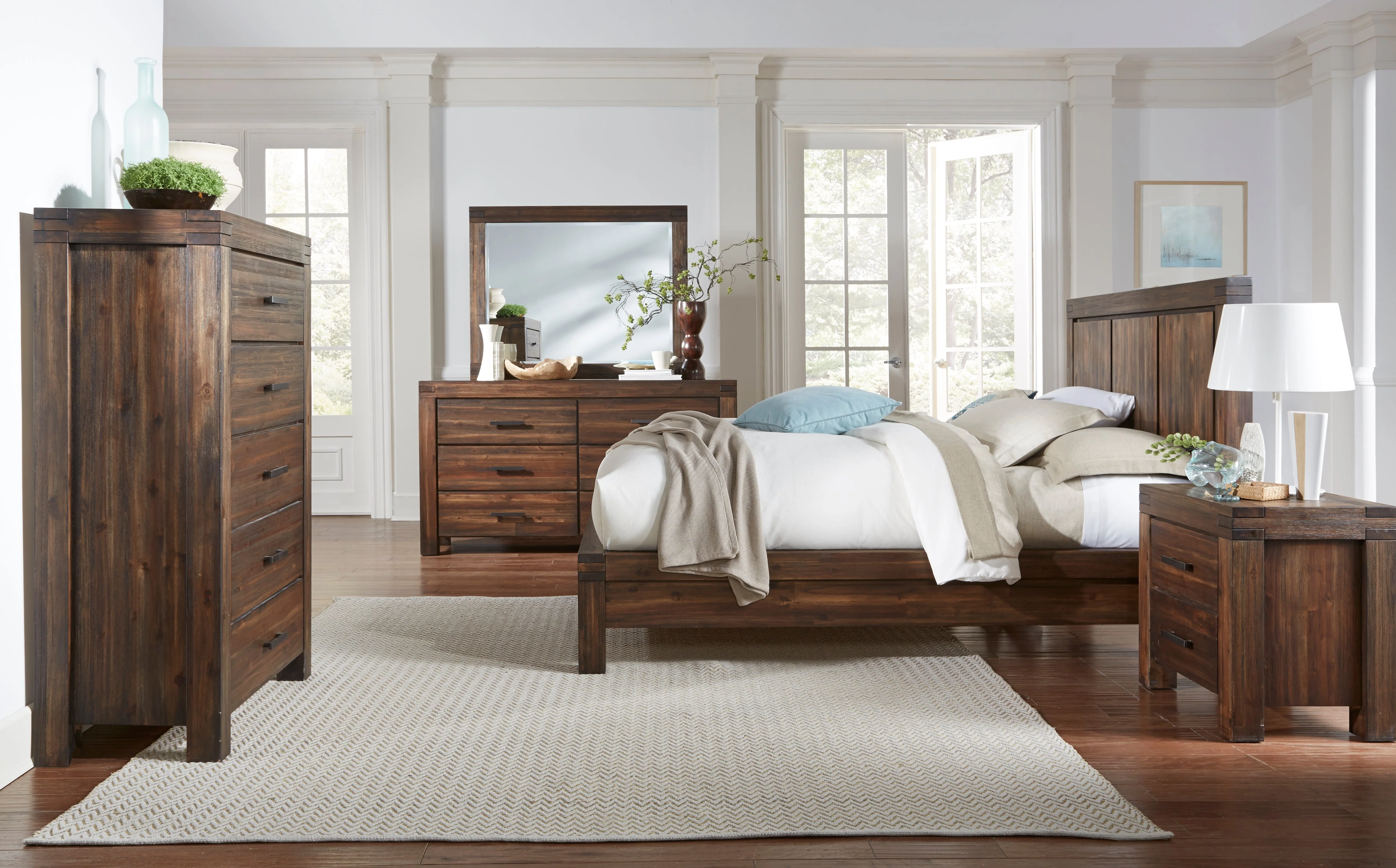 Meadow Solid Wood Eastern King Platform Bed in Brick Brown - Image 2